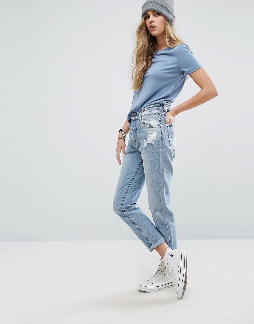 Pull And Bear Ripped Mom Jeans