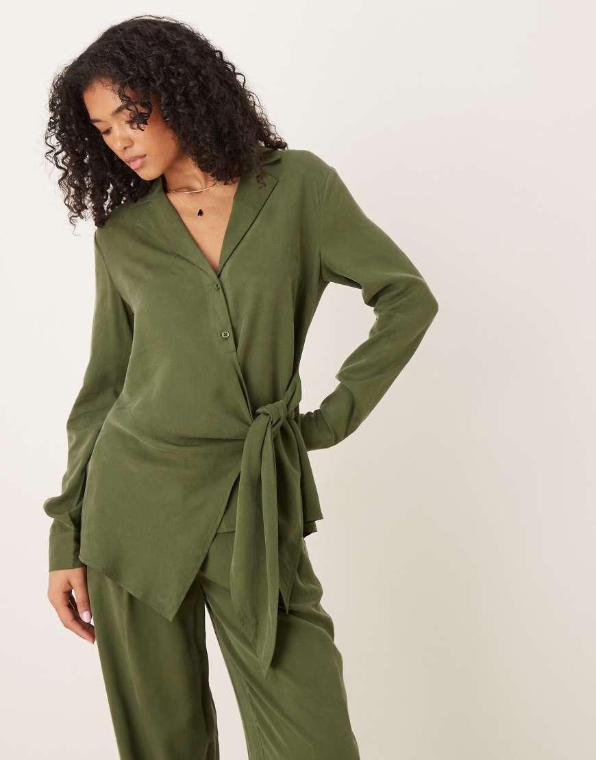 Asos Wrap Front Pyjama Blouse In Floral Co Ord ASOS DESIGN Co-ord