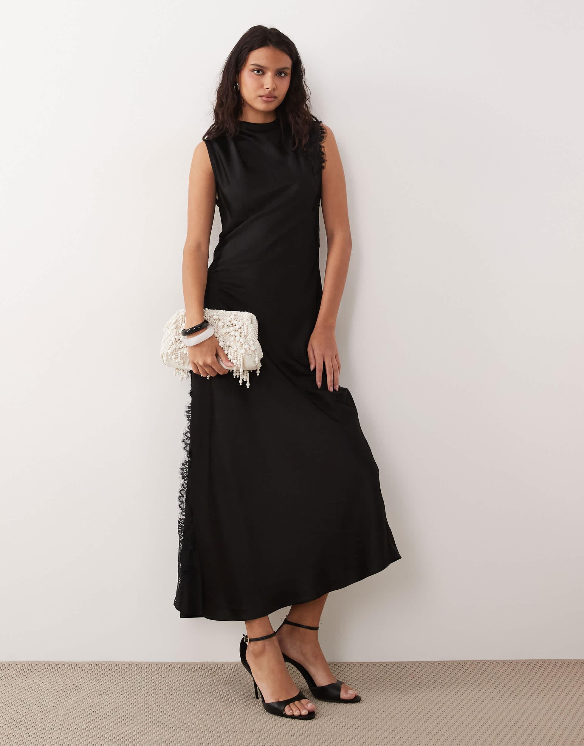 long sleeve midi dress black HAL BLACK LONG SLEEVE MIDI DRESS – DISSH main image 0