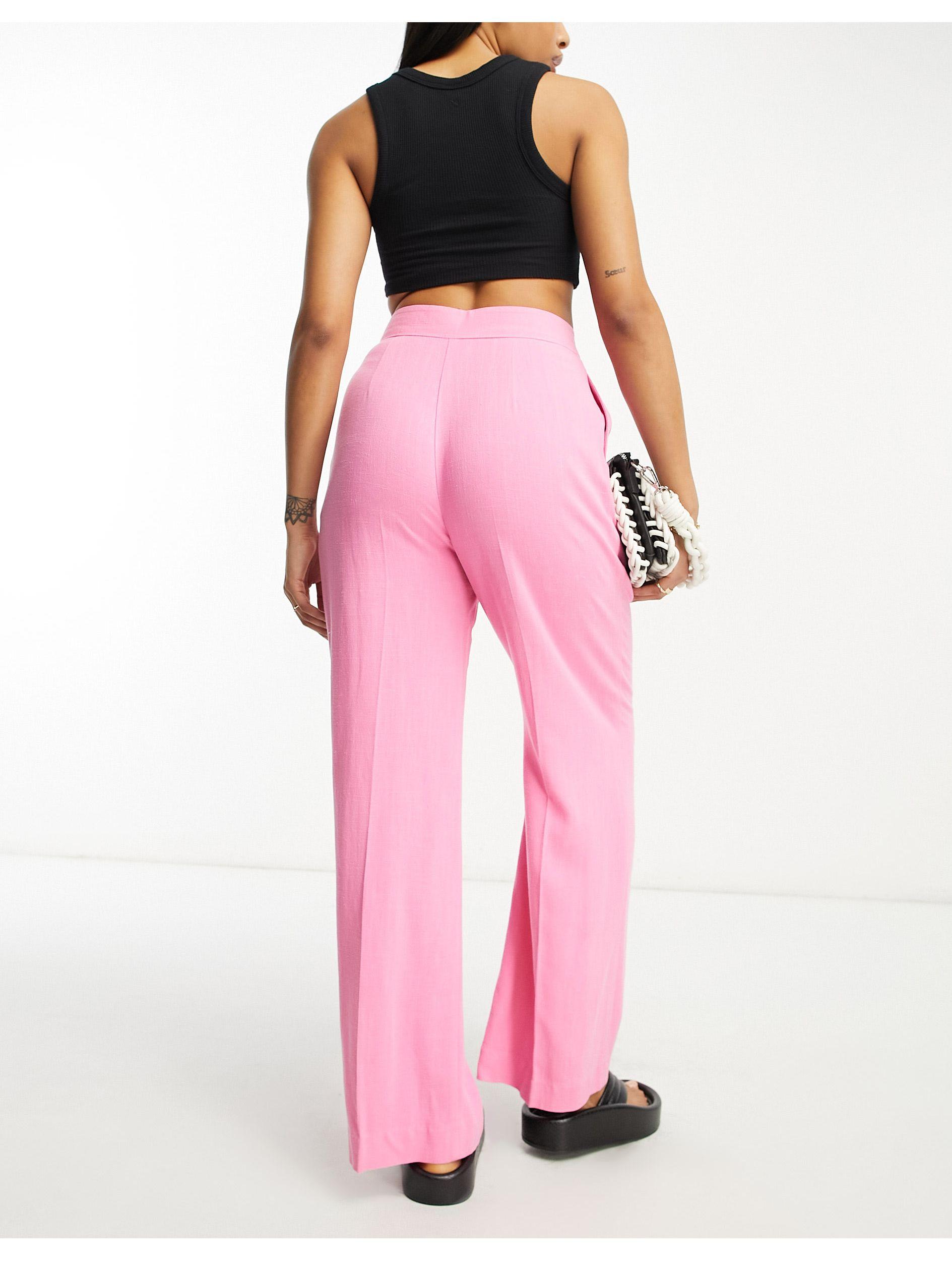 ASOS Hourglass Relaxed Trousers in Pink | Lyst Canada