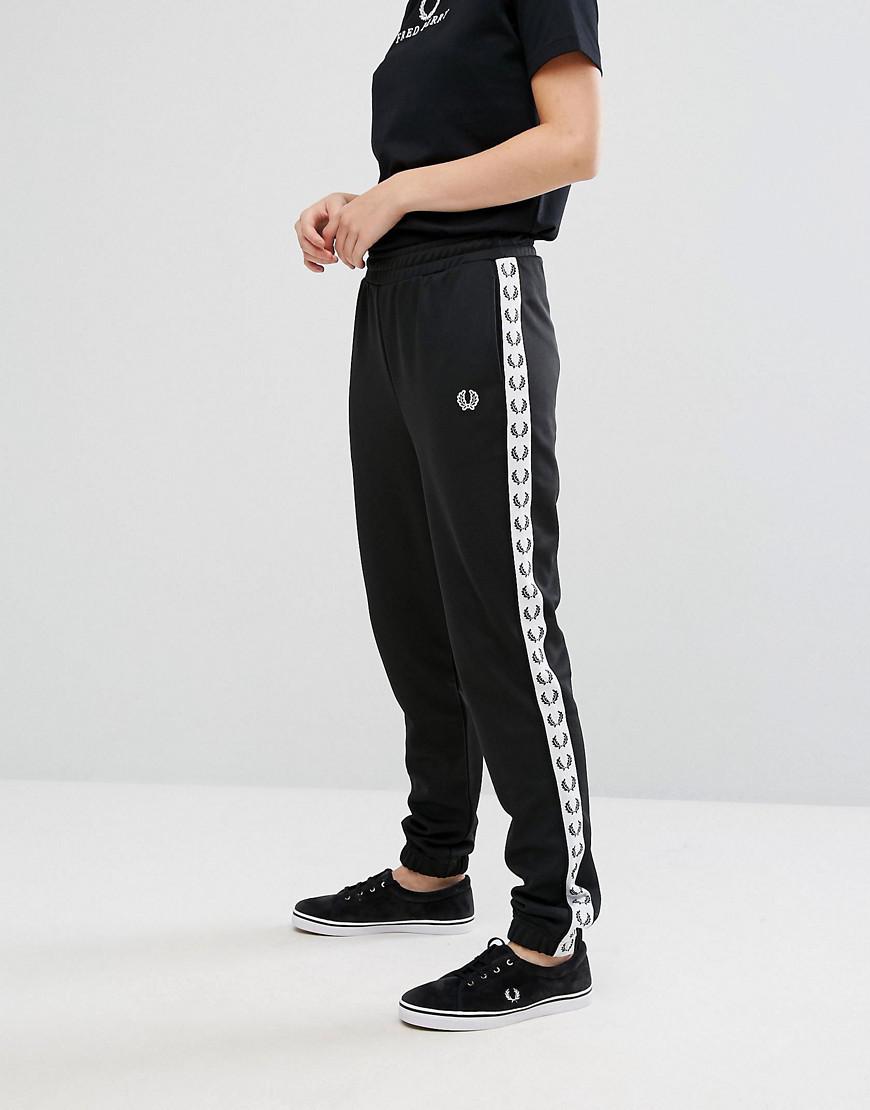 Fred Perry Synthetic Taped Tracksuit Pant in Black - Lyst