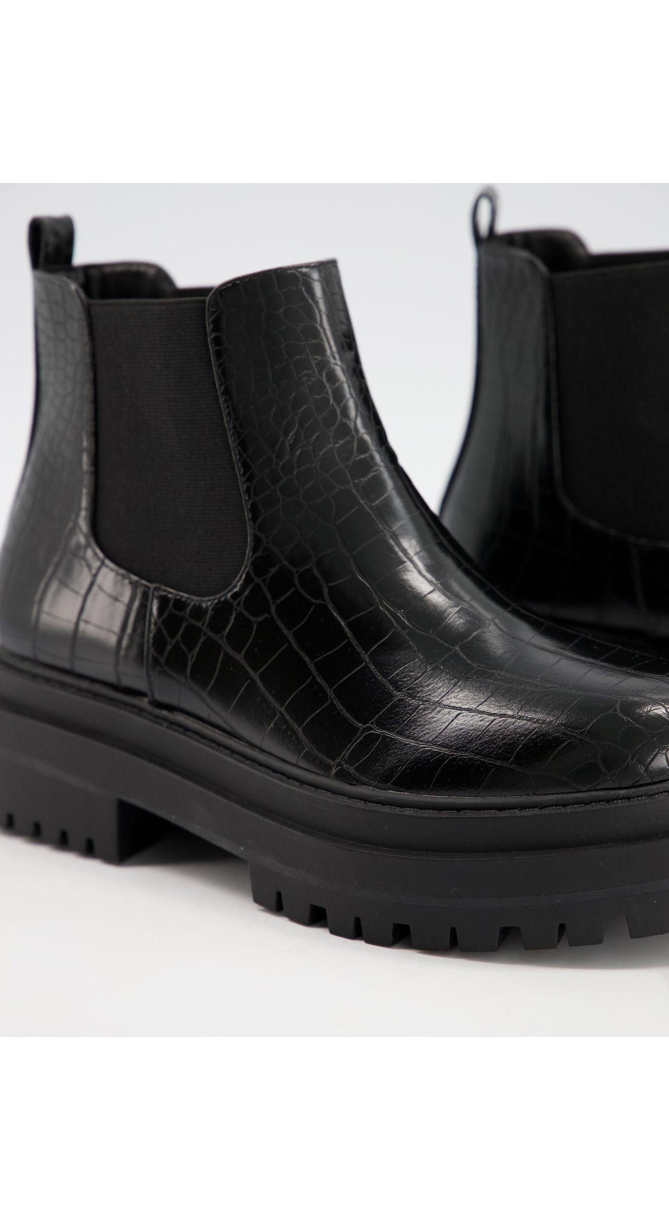 raid ronnie chunky chelsea boots in black