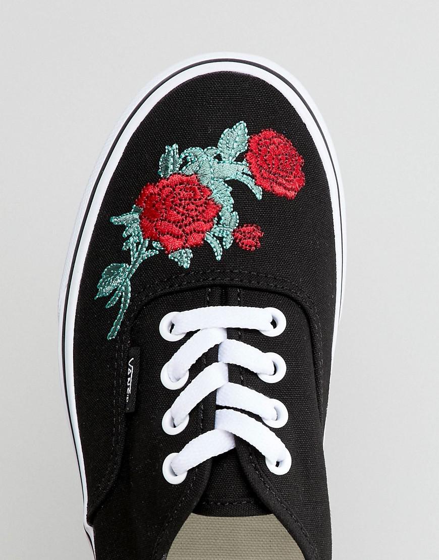 Baskets avec broderie florale Vans en coloris Noir | Lyst