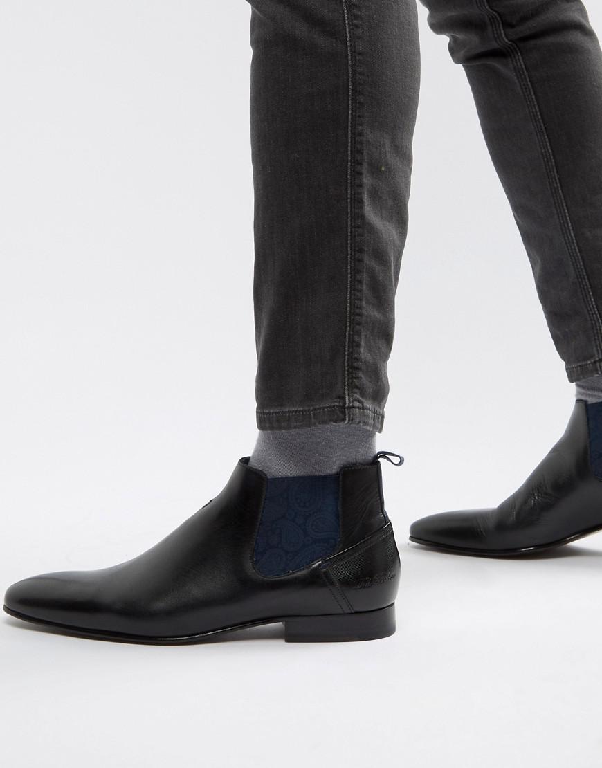 Ted Baker Lowpez Chelsea Boots In Black Leather for Men | Lyst