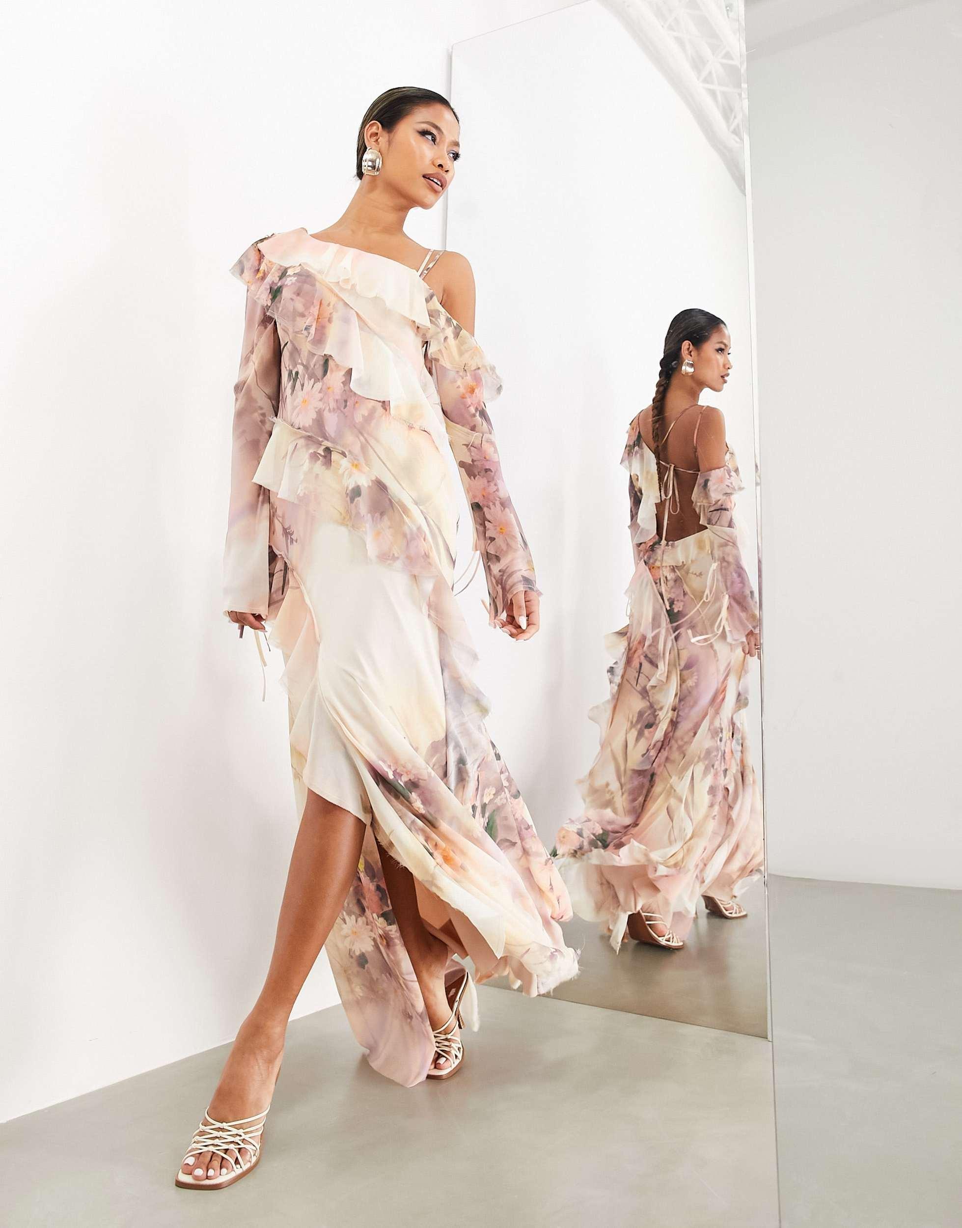 asos off the shoulder maxi dress ASOS Design - Off-Shoulder Maxi Dress - Women - Viscose/Elastane - 0 US