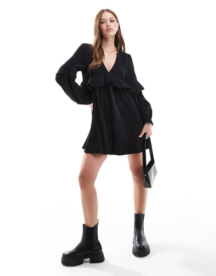 Long Sleeve Robe Noire Asos ASOS DESIGN Robe Courte à Manches
