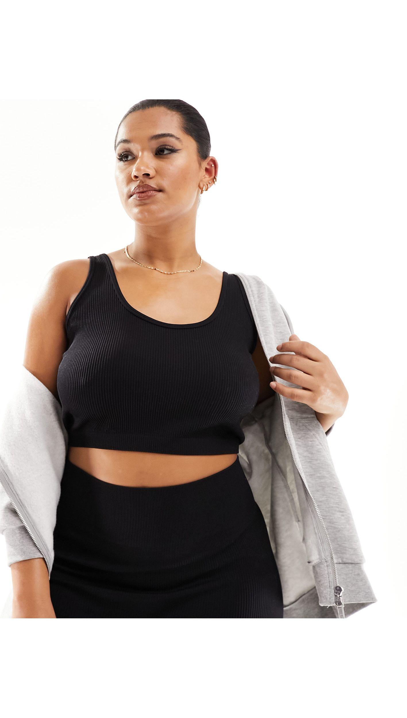 ASOS 4505 seamless rib long sleeve all in one with zip front in black