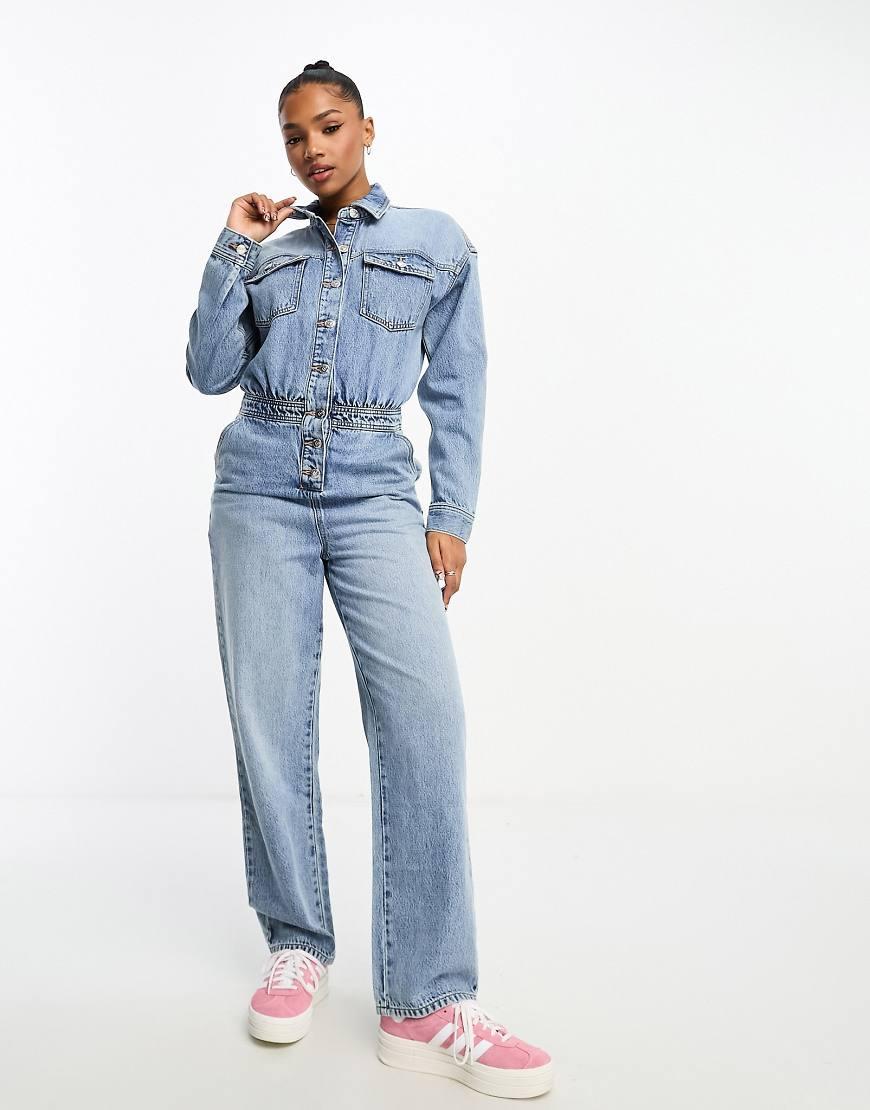 Miss Selfridge Denim Boiler Suit in Blue Lyst UK