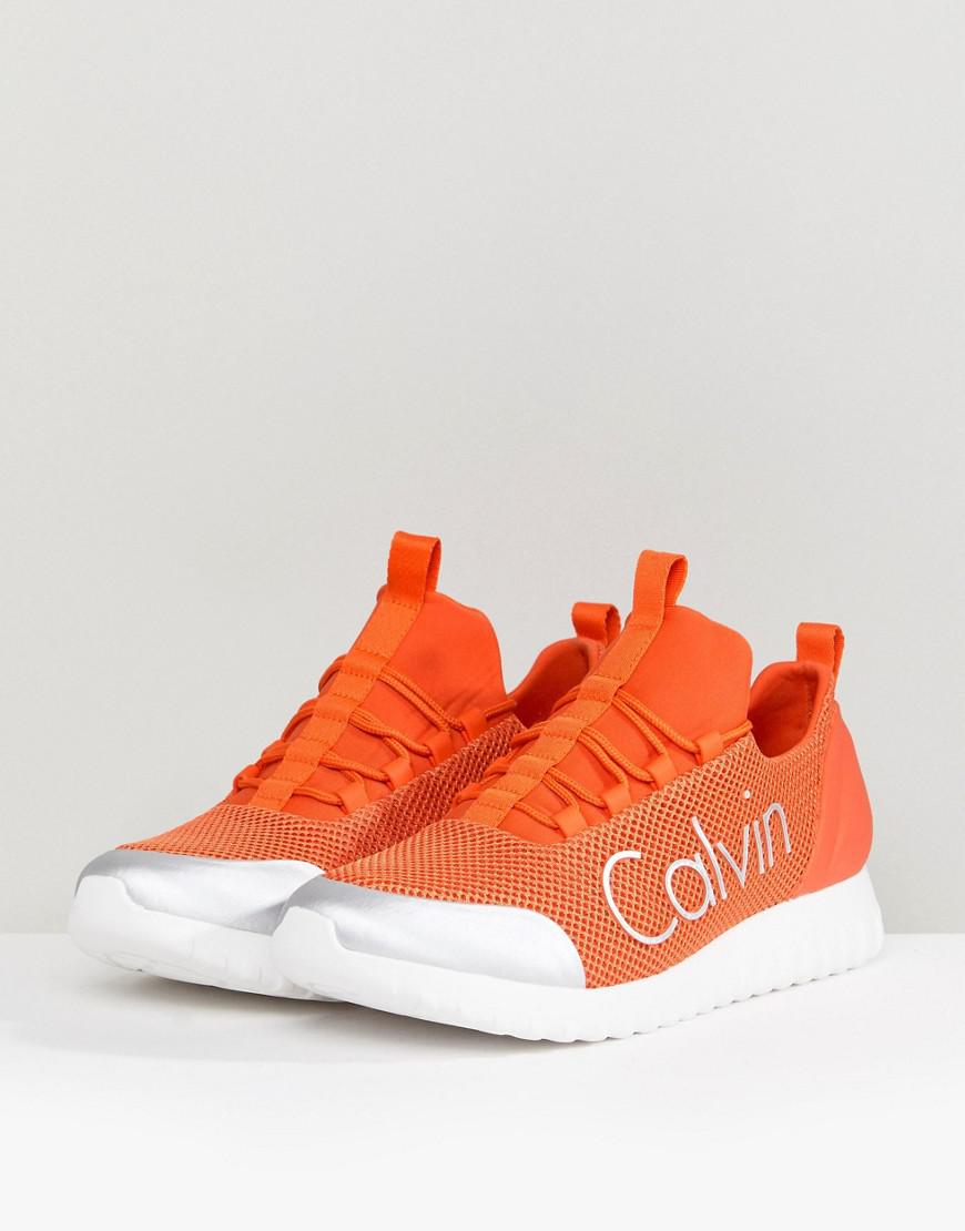calvin klein orange trainers