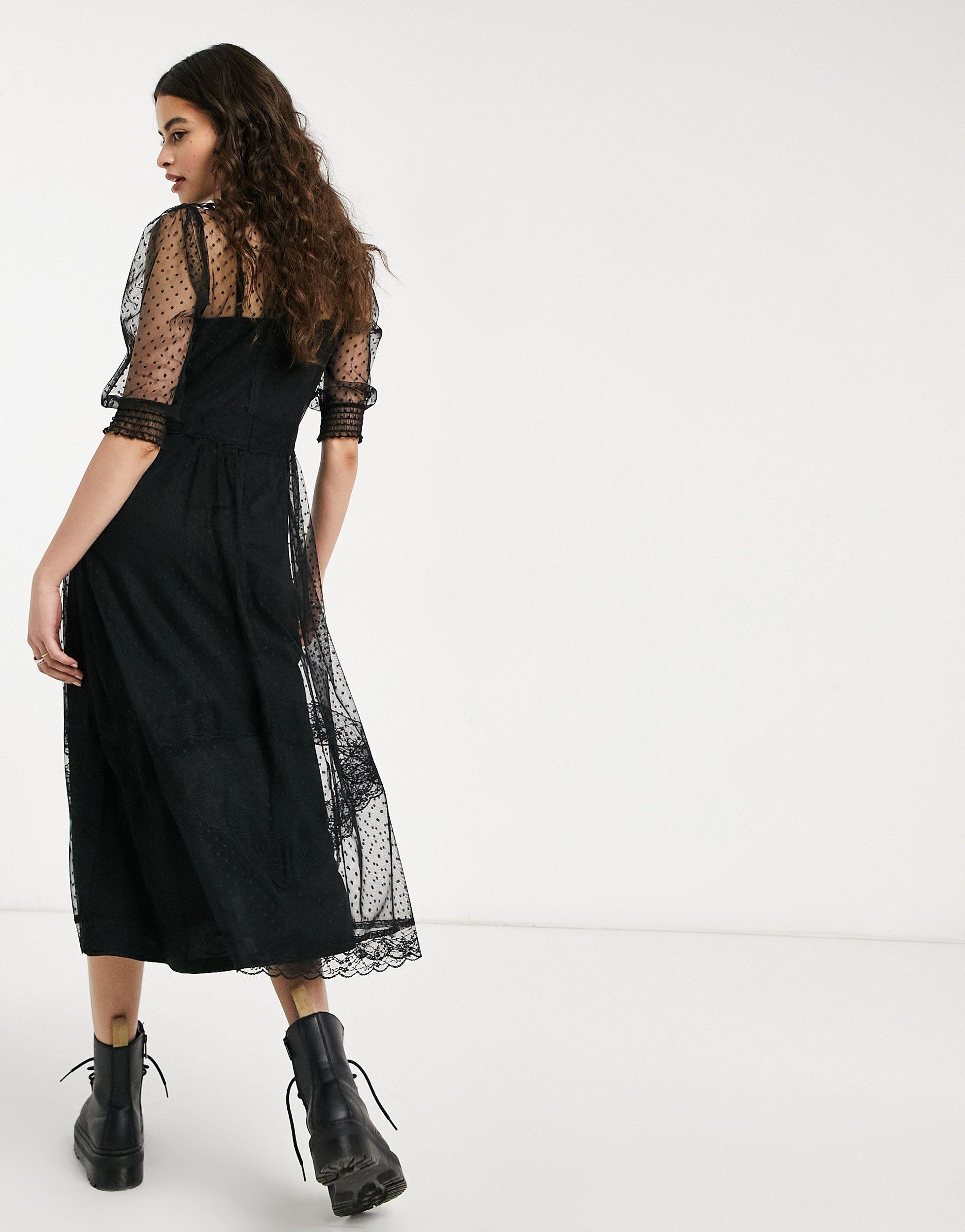 oasis black pinafore