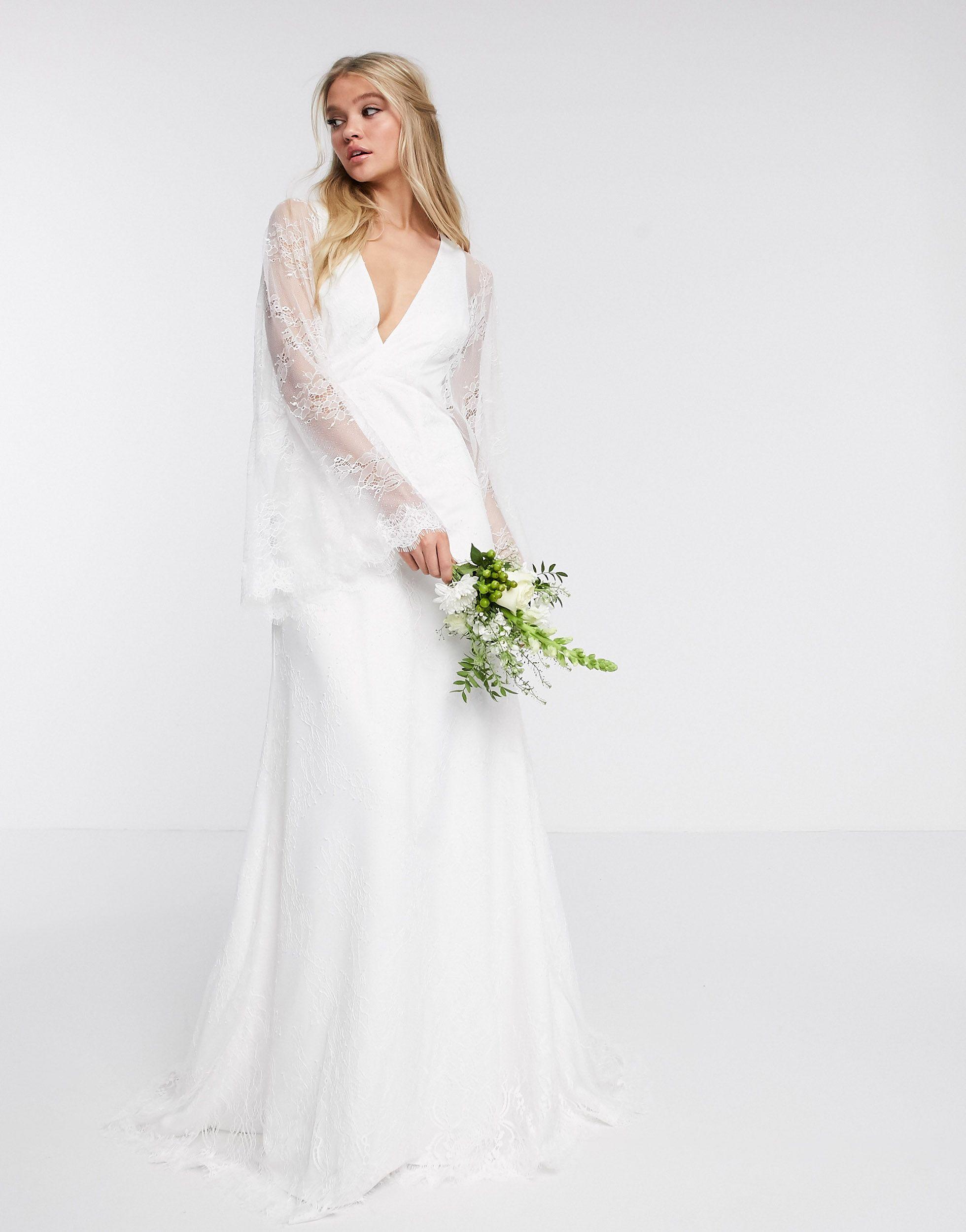 lace kimono wedding dress