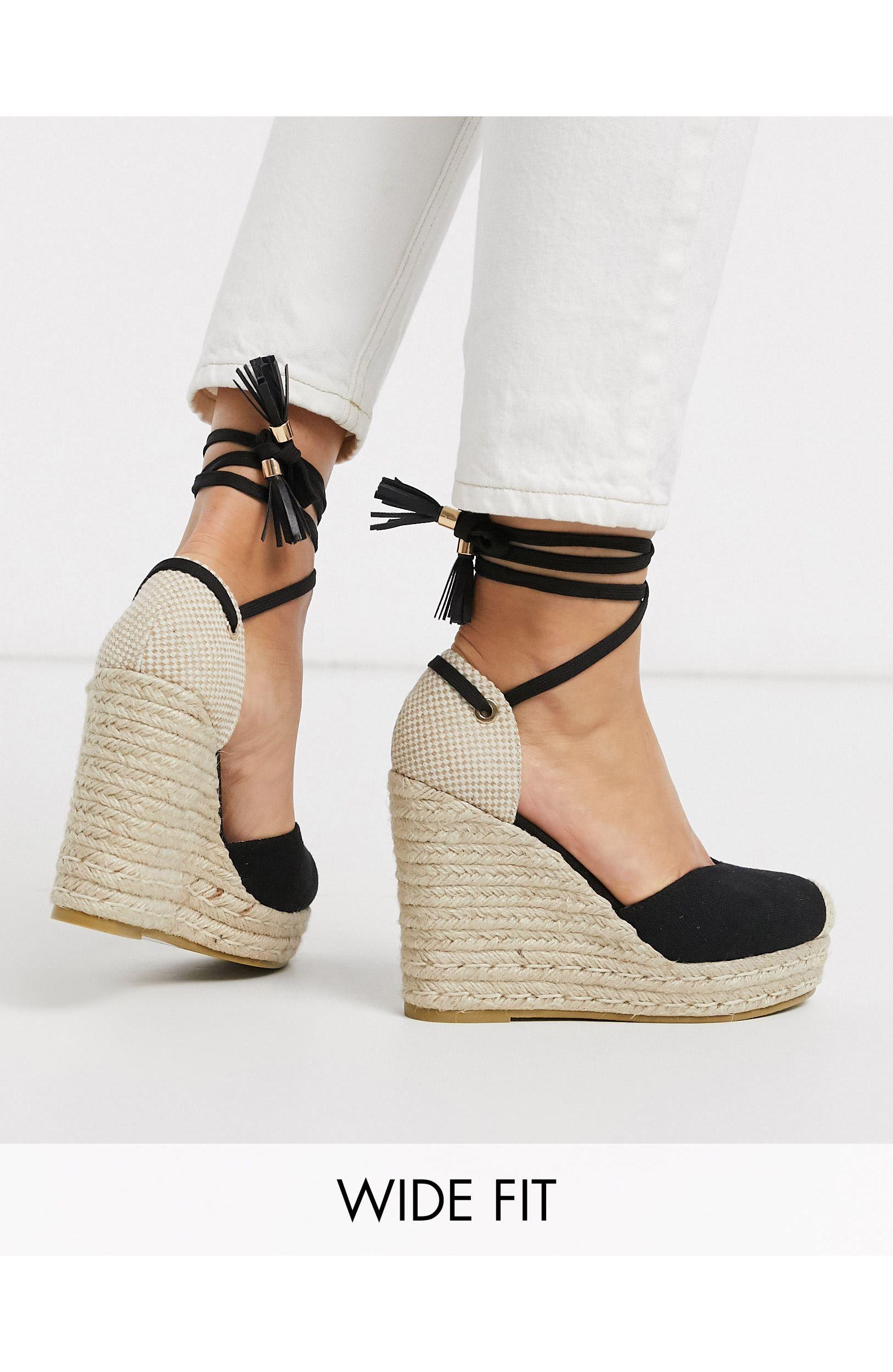 wide fit black espadrilles