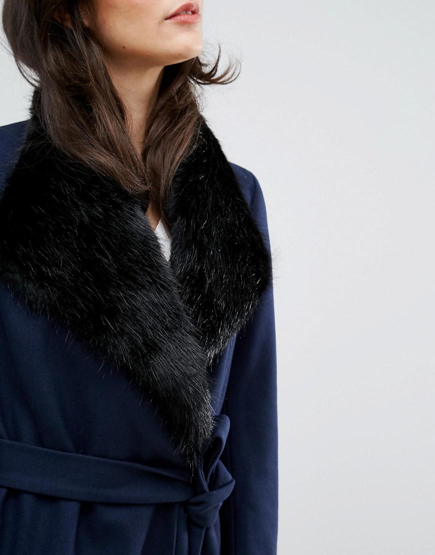 french connection fur collar coat