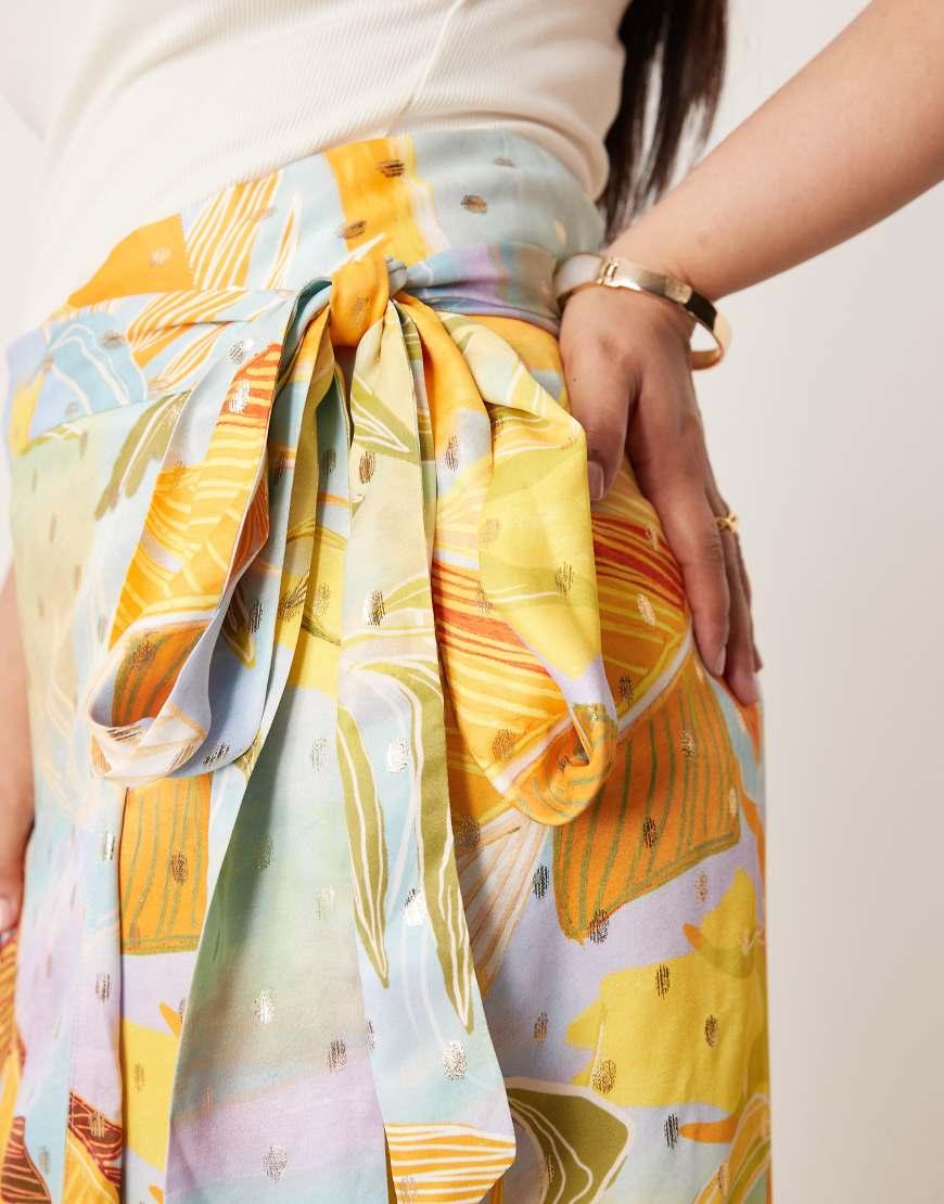 never fully dressed gold wrap skirt Never Fully Dressed PU metallic wrap mini skirt in gold
