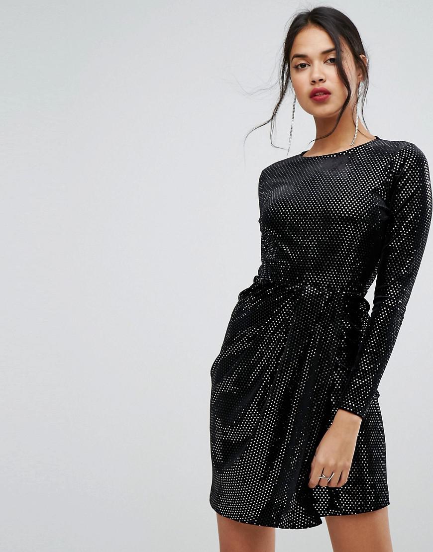 pretty little thing black glitter dress