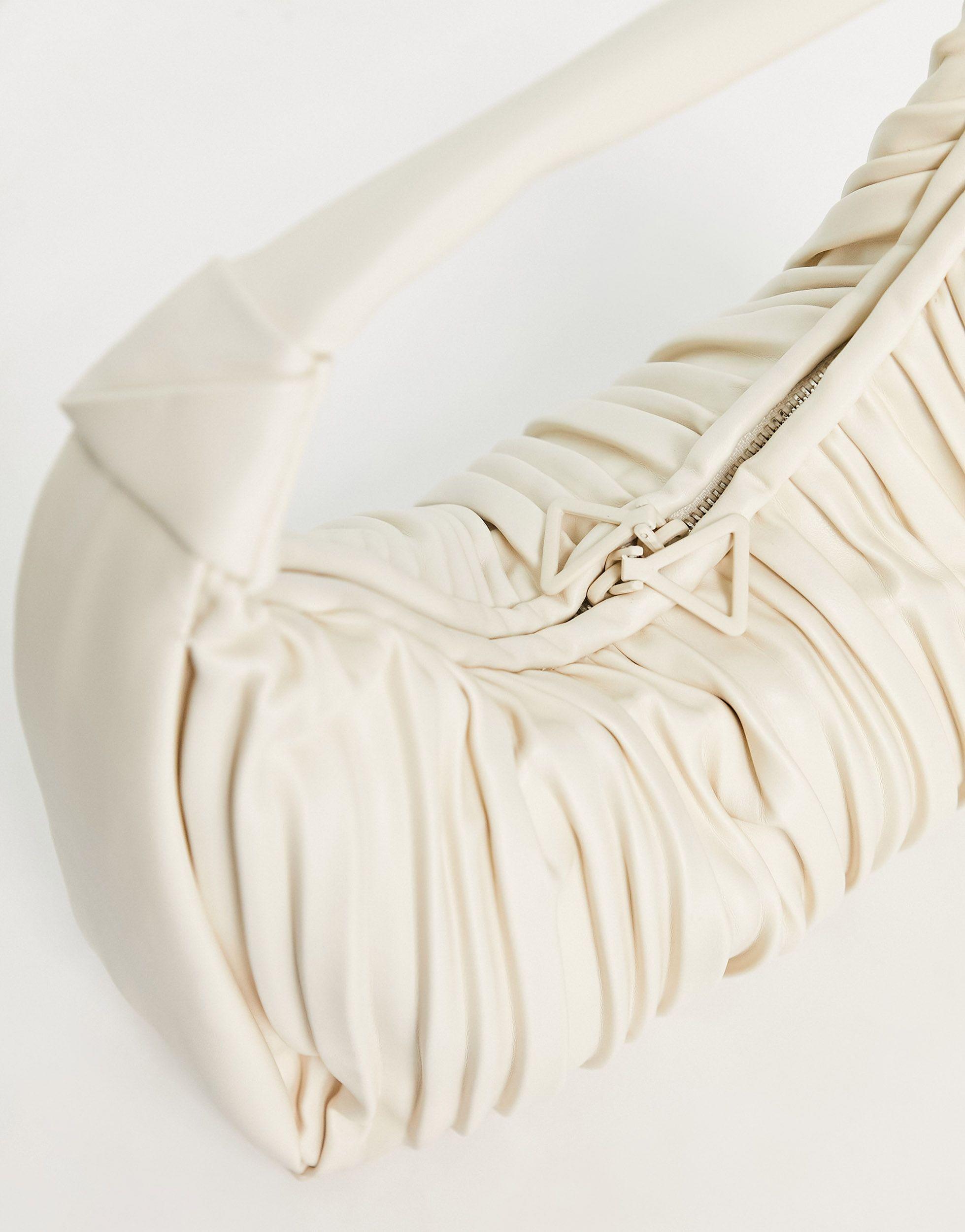 Mango Flap Detail Textured Bag in White