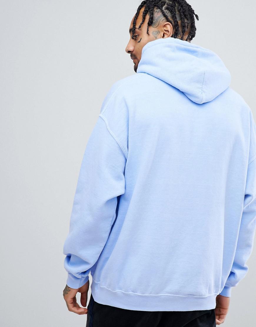 Oversized Fit Cotton hoodie - Light blue - Men