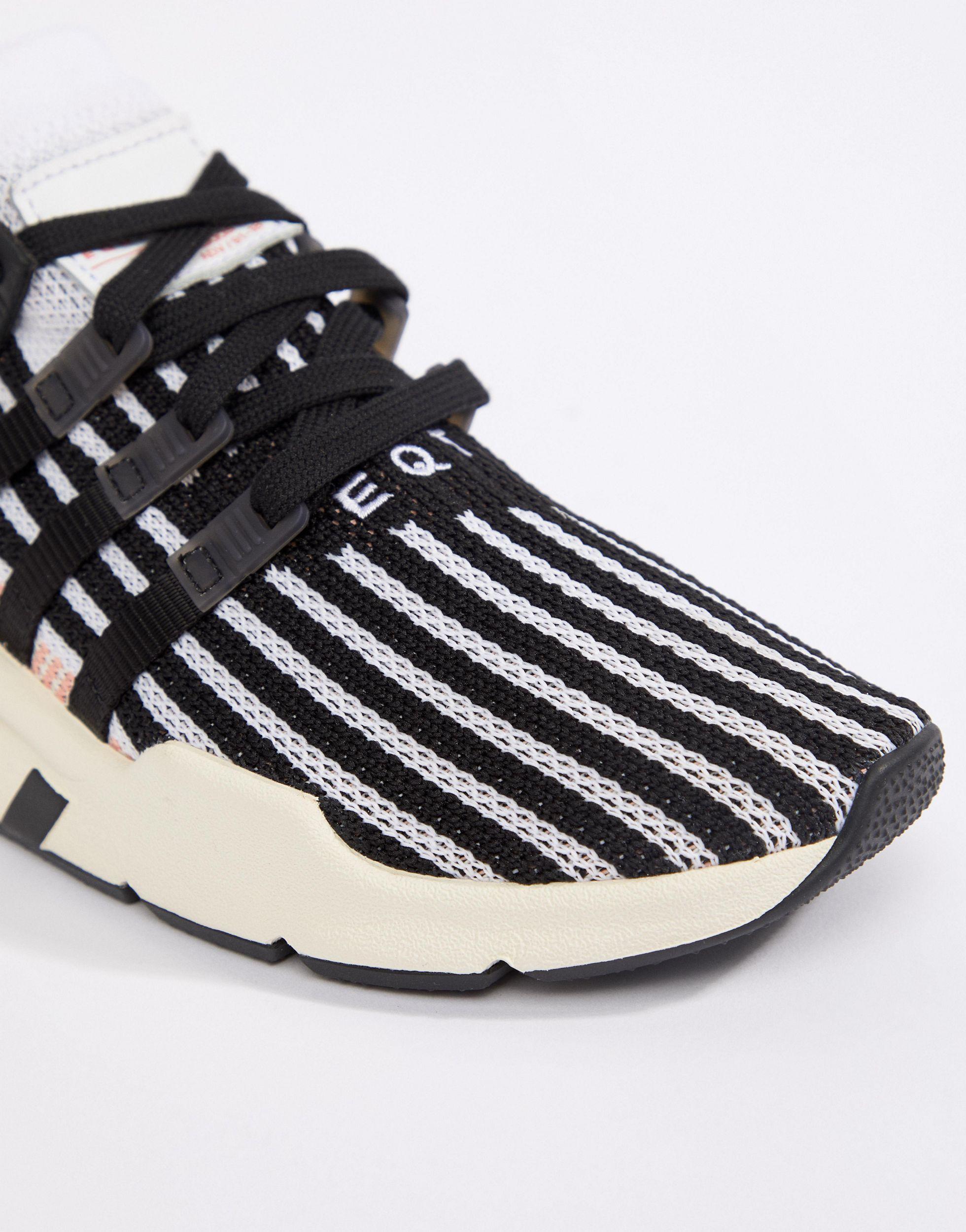 adidas originals eqt support mid adv sneakers in black and pink