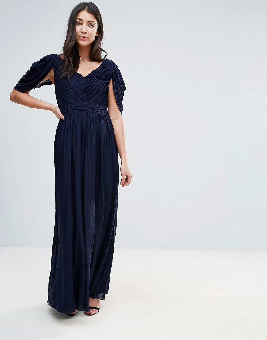 flute sleeve maxi dress