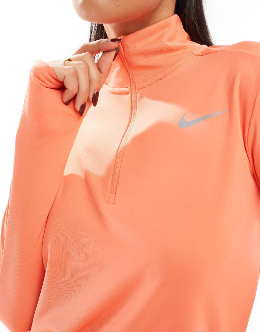 orange nike half zip women's