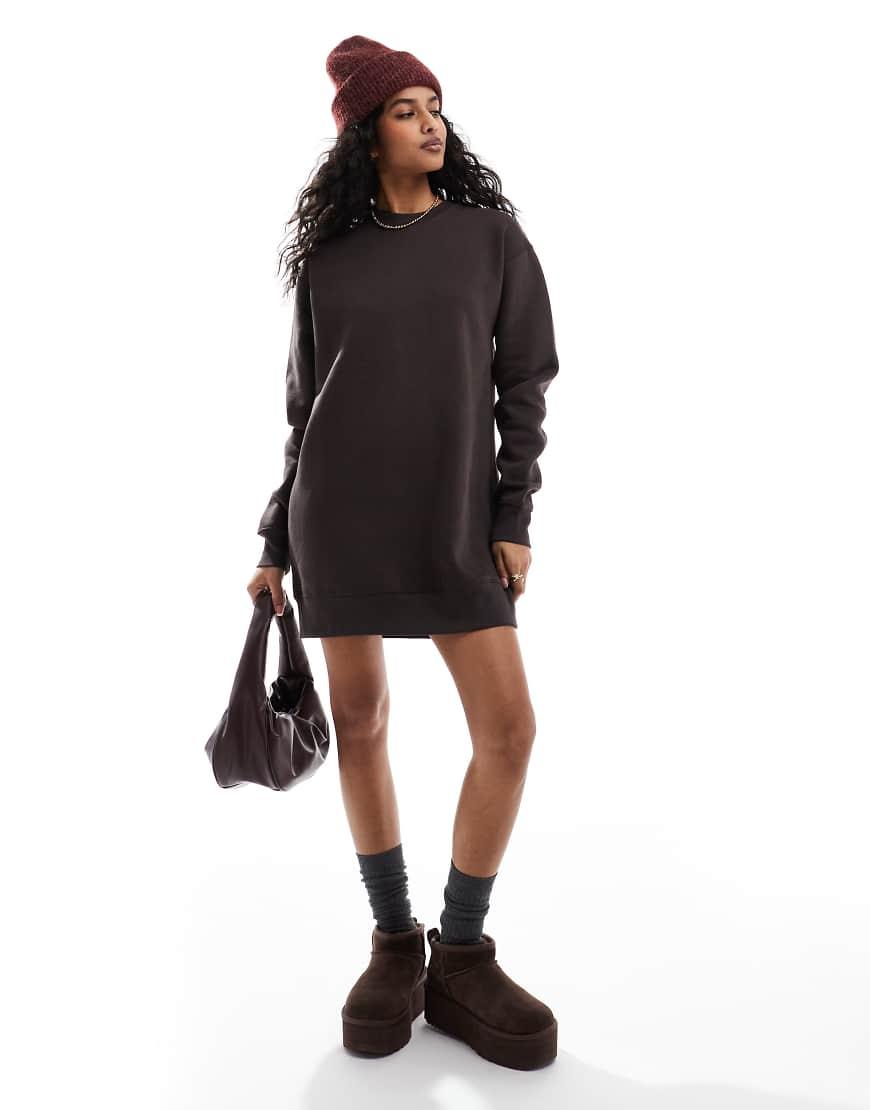 Pull Bear Oversized Sweat Dress in Black Lyst UK