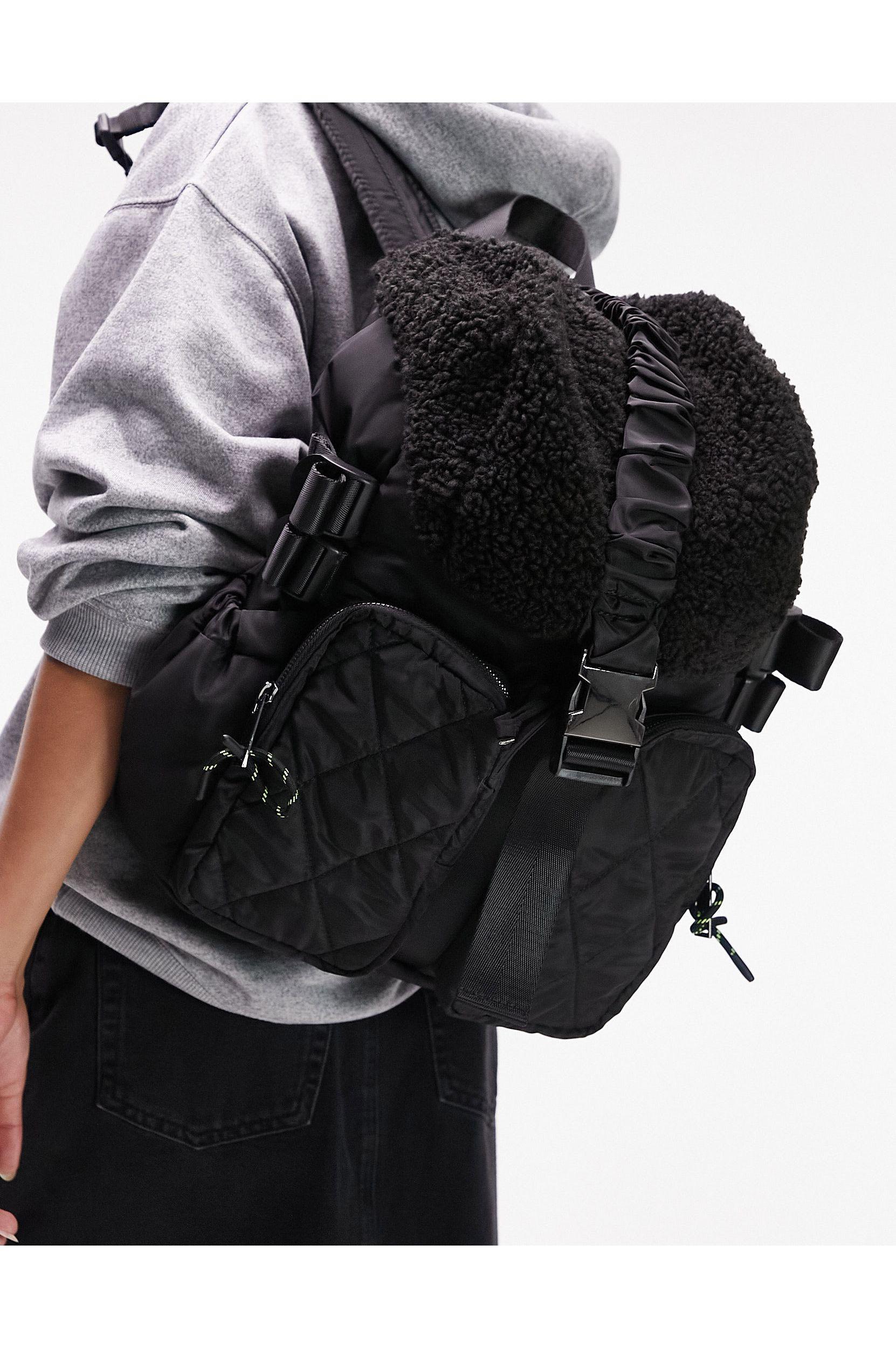 Topshop black shop backpack