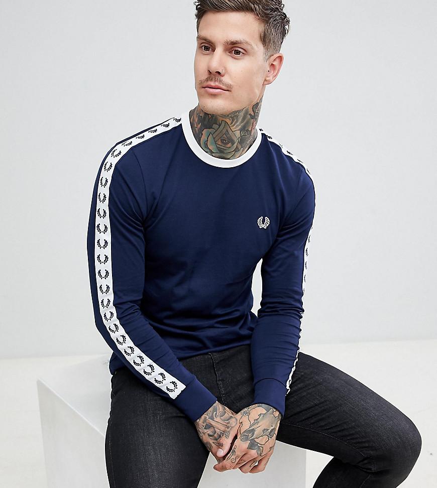 Fred Perry Cotton Sports Authentic Long Sleeve Taped Ringer T-shirt In Navy  in Blue for Men - Lyst