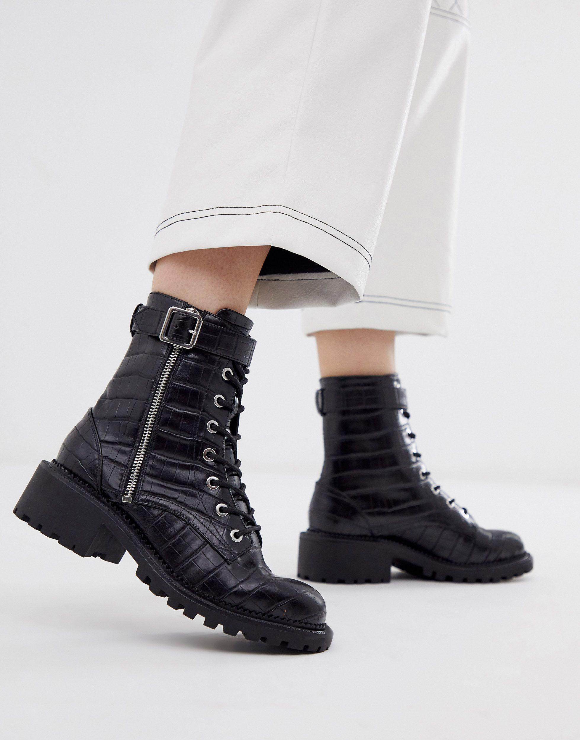 Anya Hardware Lace Up Ankle Boots in 