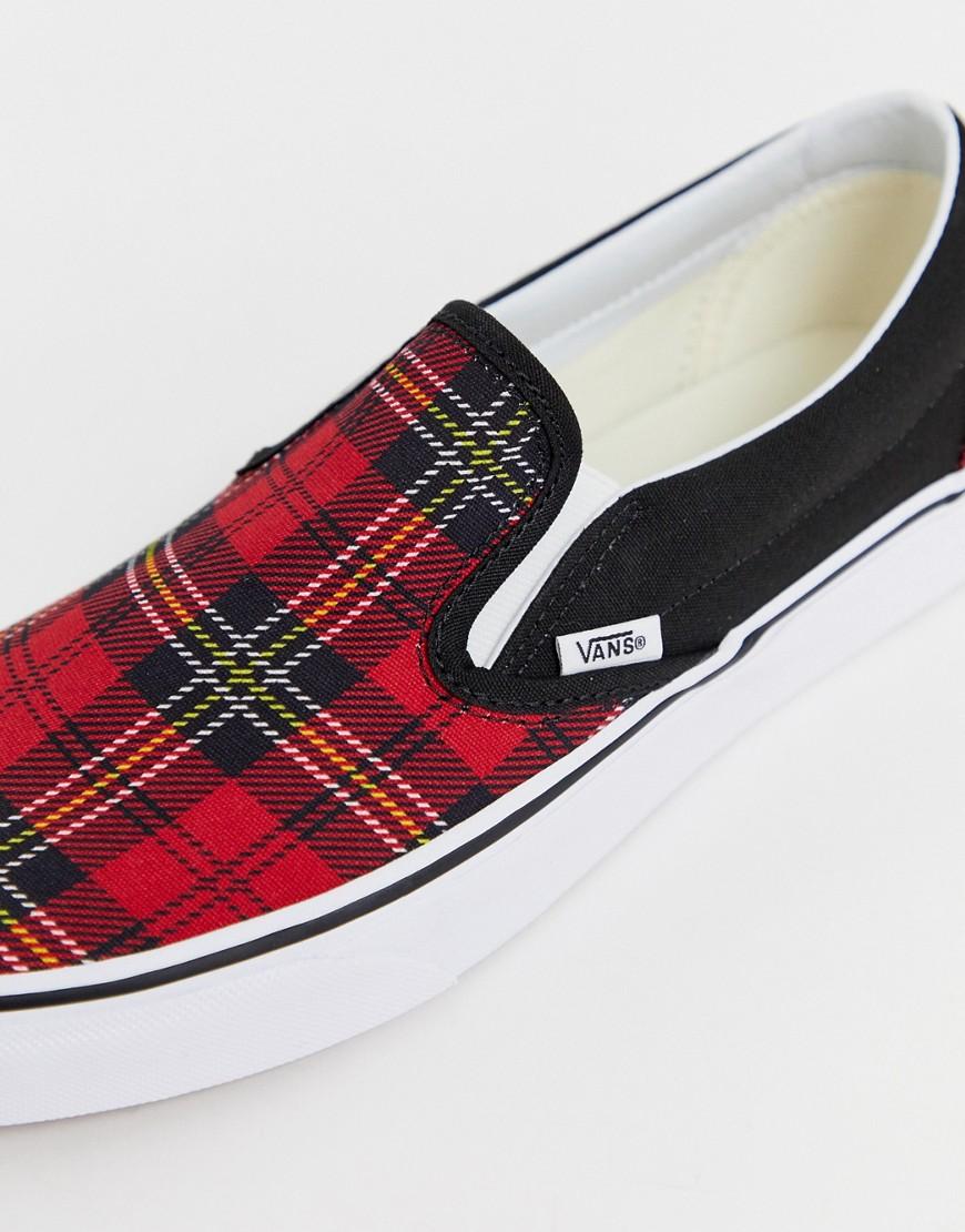 vans slip on plaid