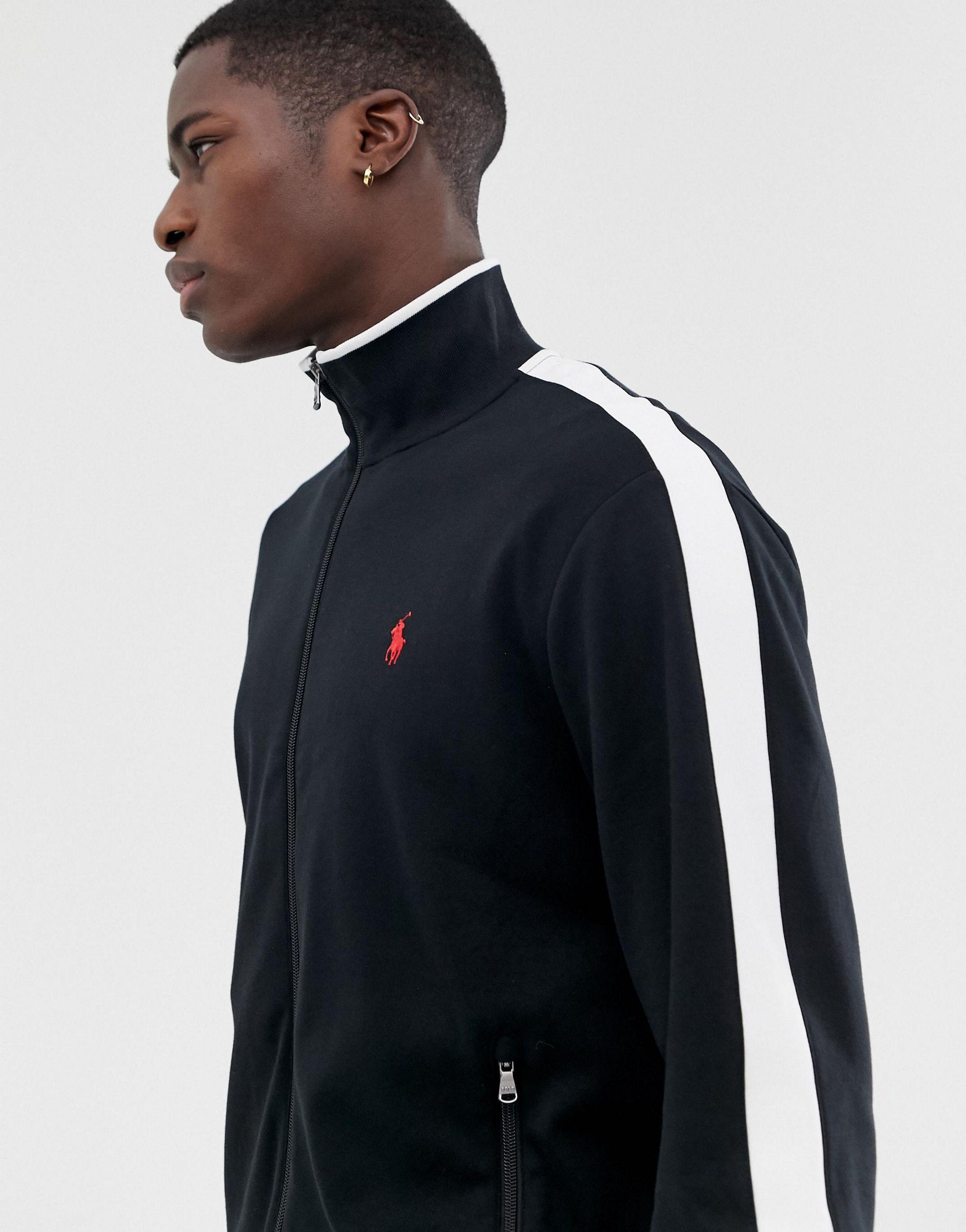Polo Ralph Lauren Baumwolle – e Sportjacke mit aufgesetzten Seitenstreifen  in Schwarz für Herren - Lyst