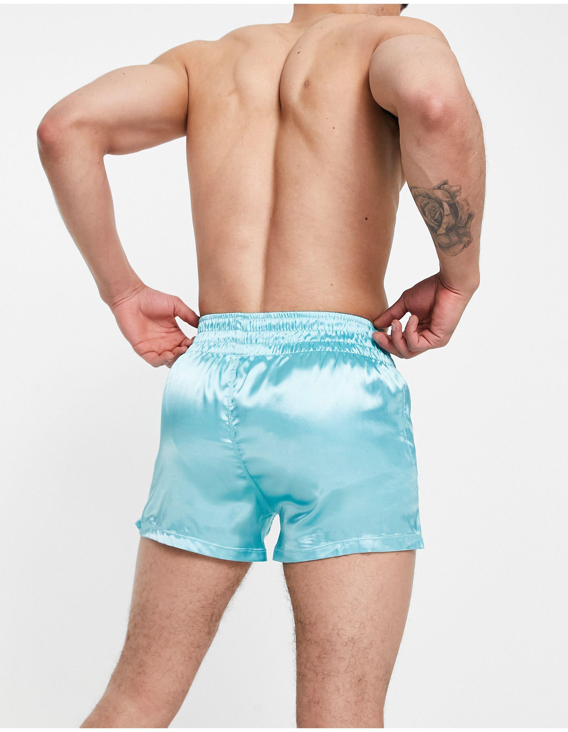 ASOS – 2er-pack satin-boxershorts mit breitem bund in Blau für Herren |  Lyst AT