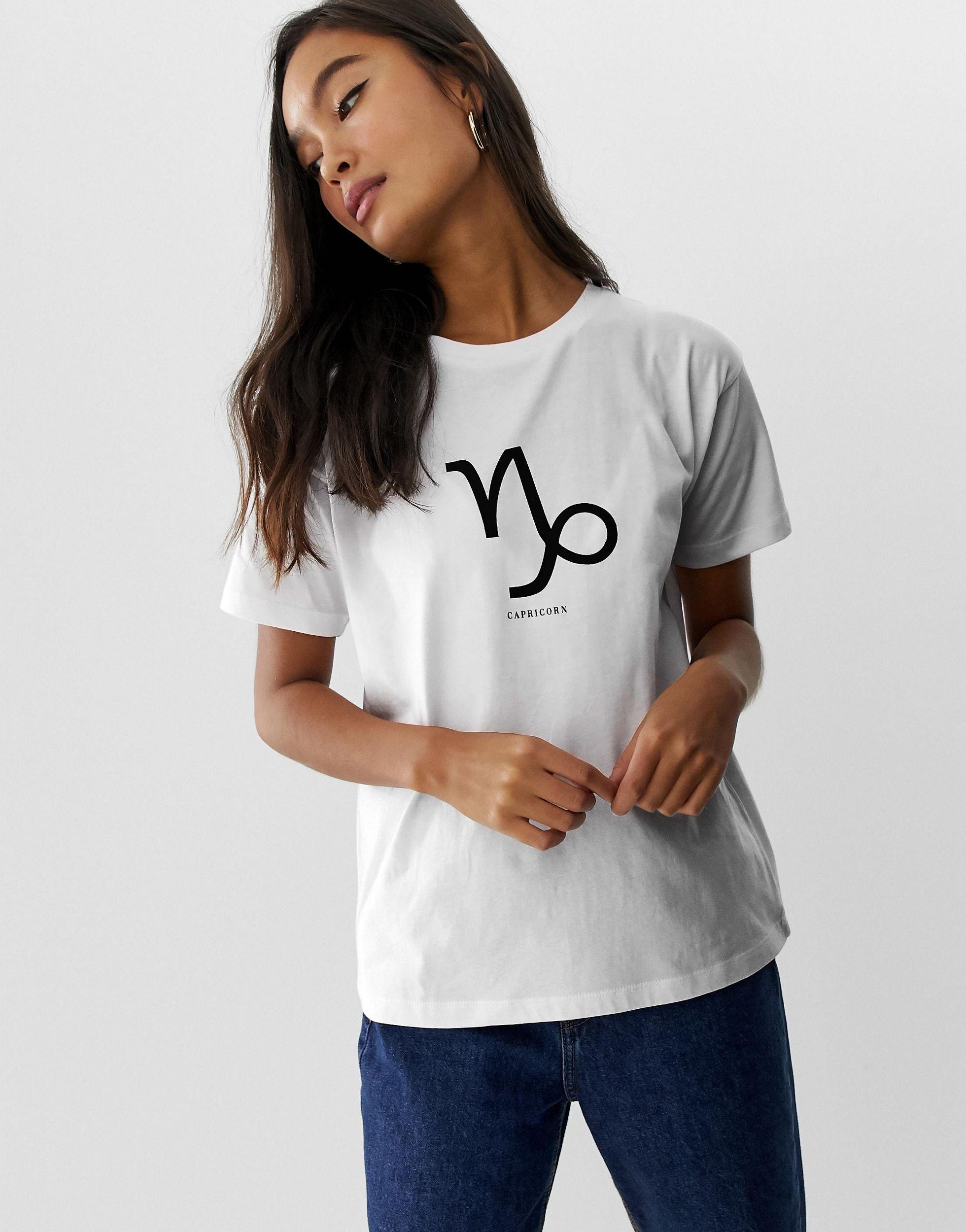 ASOS Denim – T-Shirt mit Sternzeichen-Print Steinbock, Wassermann, Fische,  Widder in Weiß | Lyst AT