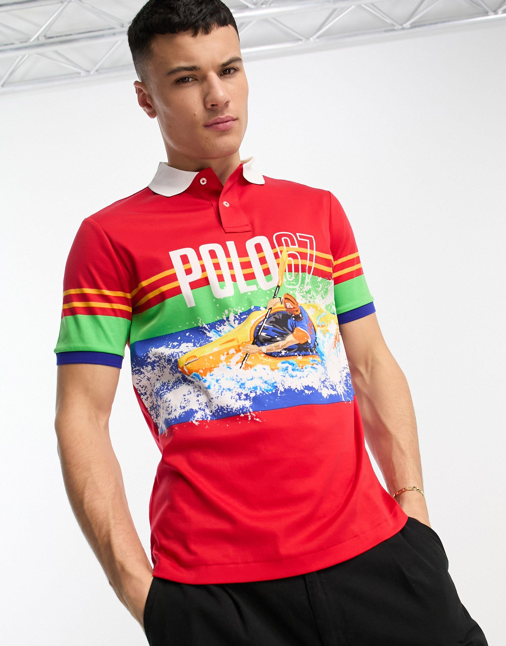 Polo Ralph Lauren 67 Kayak Print Pima Cotton Polo Classic Fit in Red for  Men | Lyst Australia