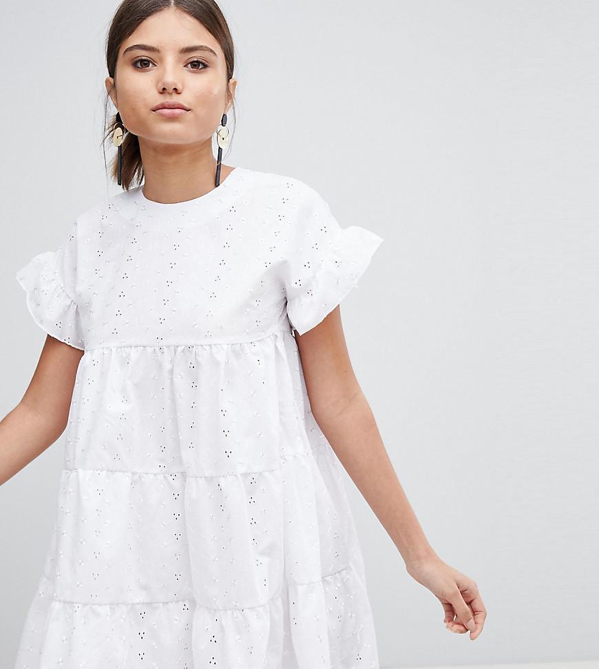 white broderie smock dress