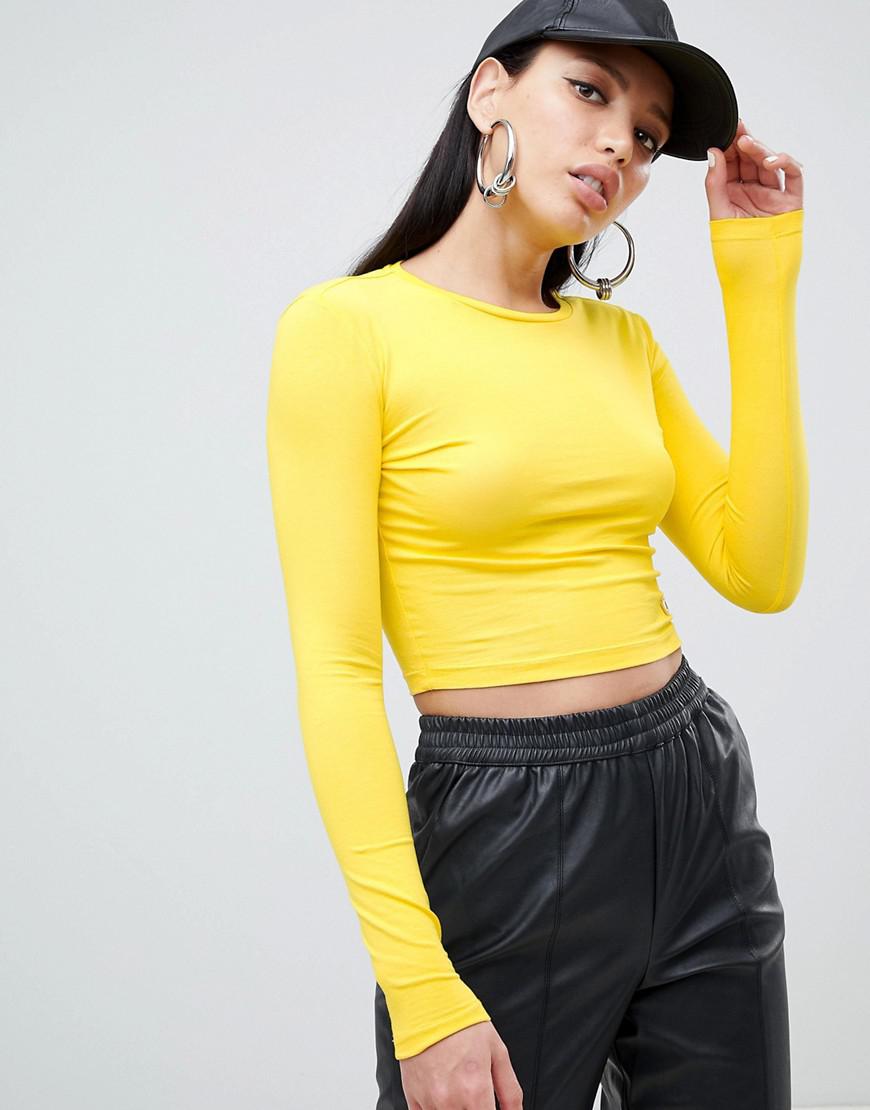 yellow long sleeve crop