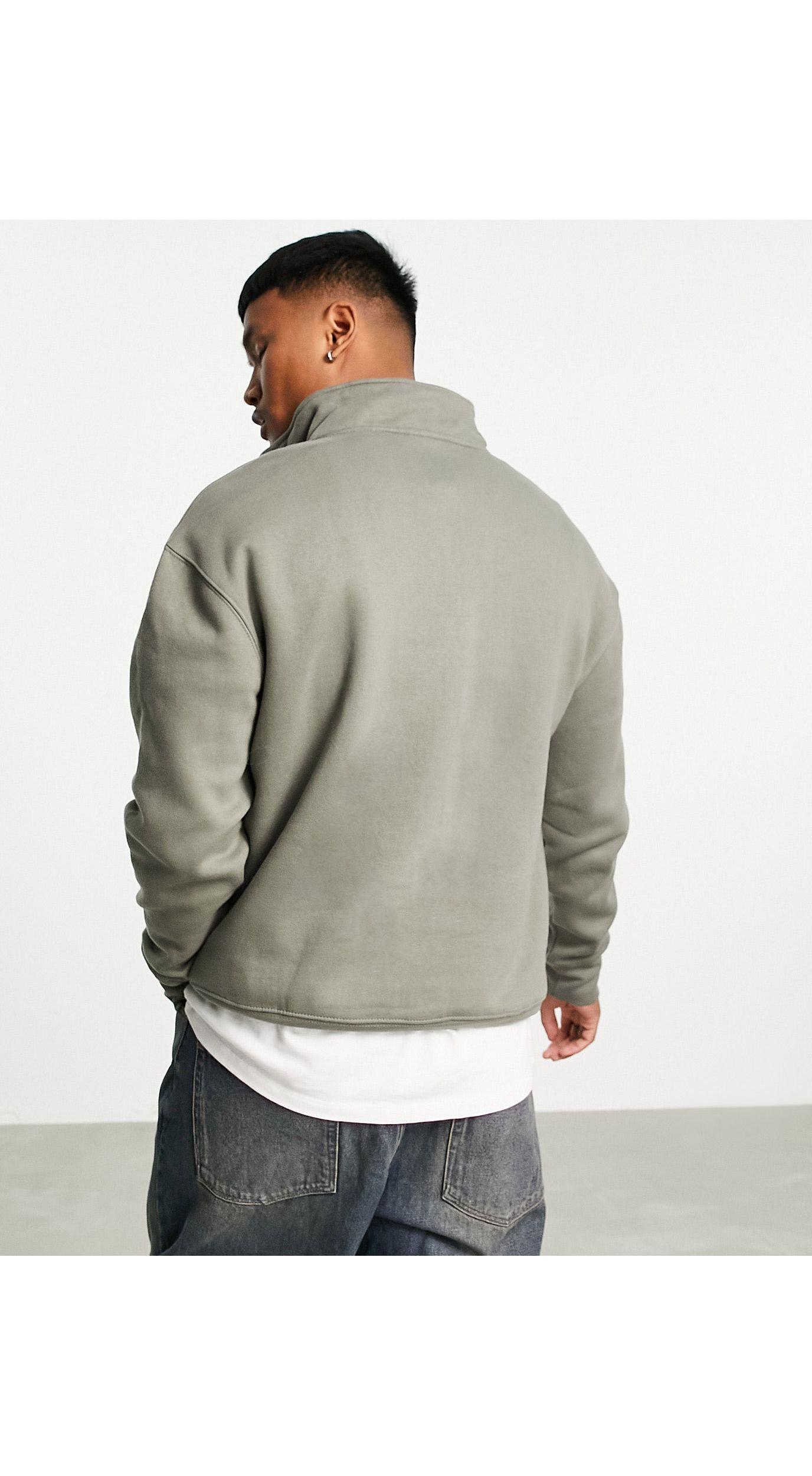 Pull Bear Half Zip Sweatshirt in Grey for Men Lyst UK