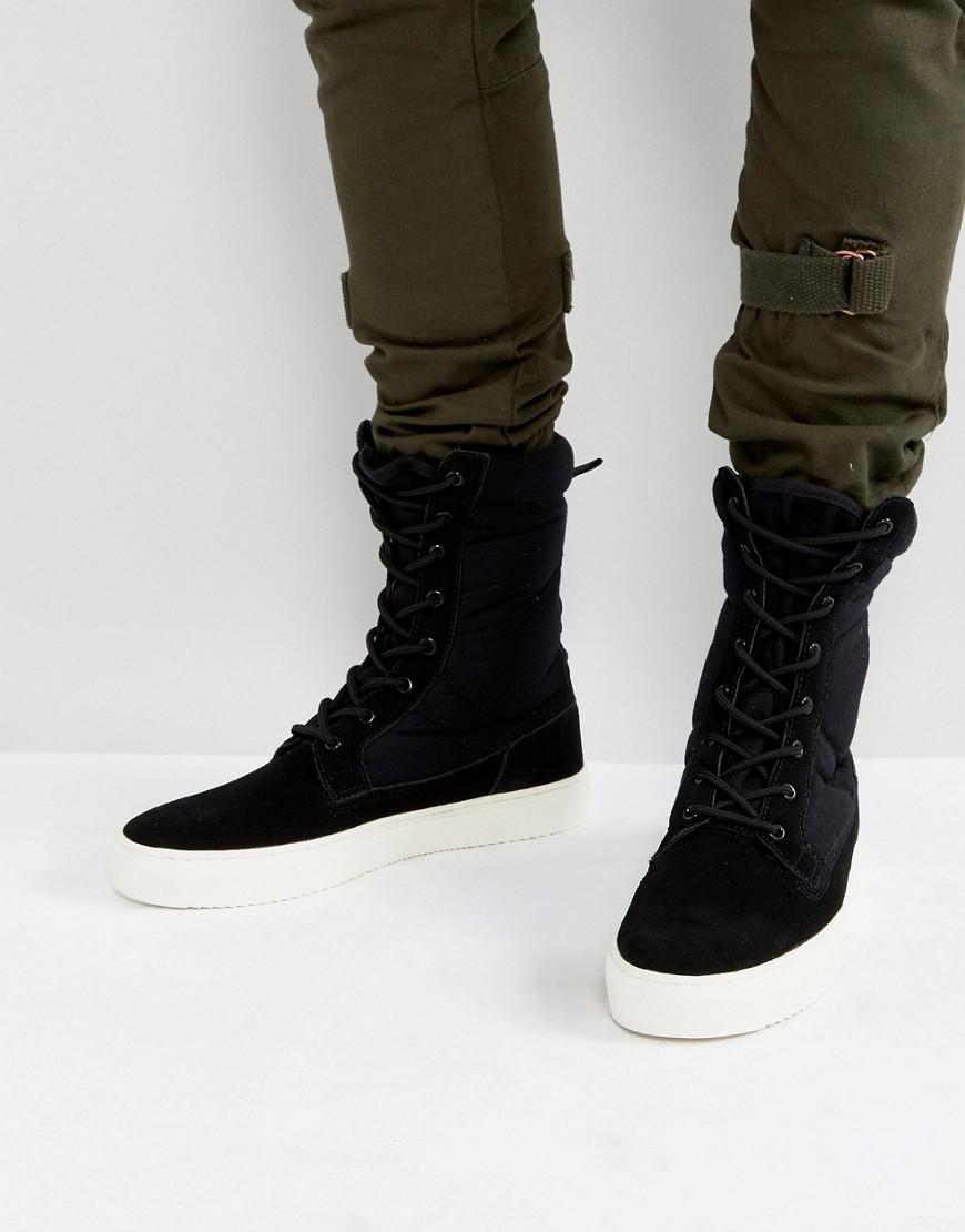 black sneaker booties