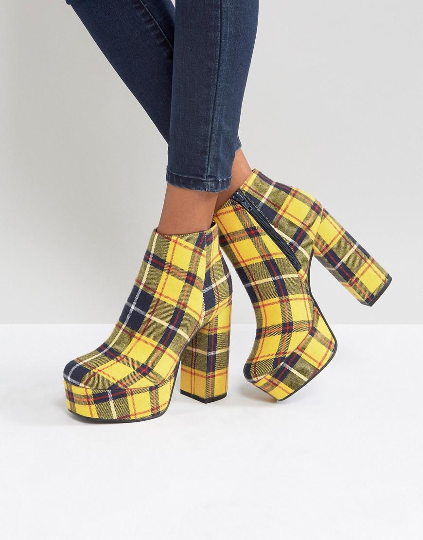 checkered platform boots