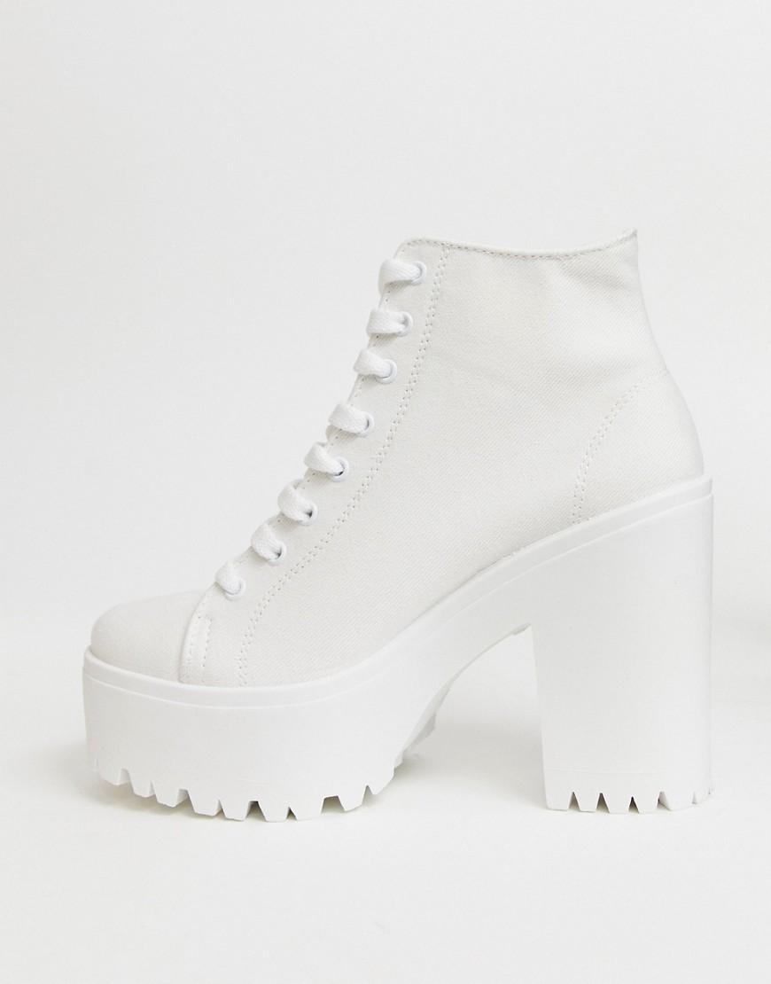 white canvas boots