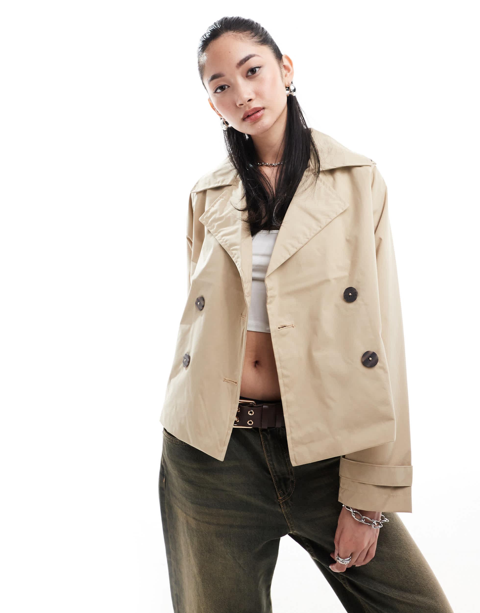 Trench court taupe Brave Soul en coloris Blanc Lyst