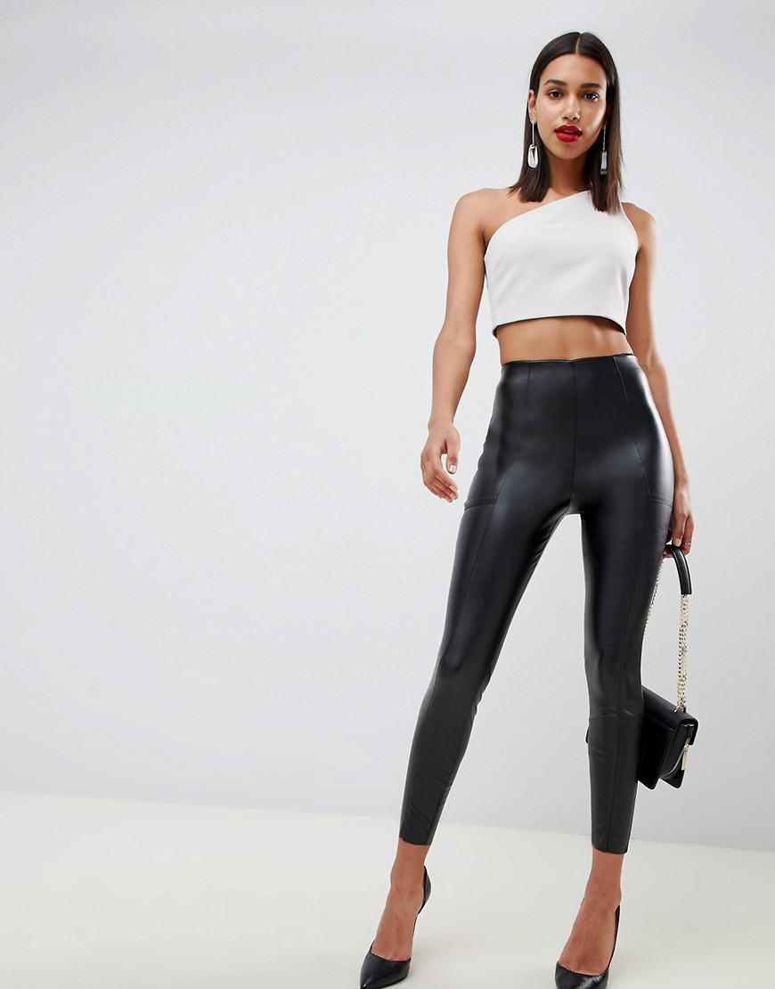 leather look pants