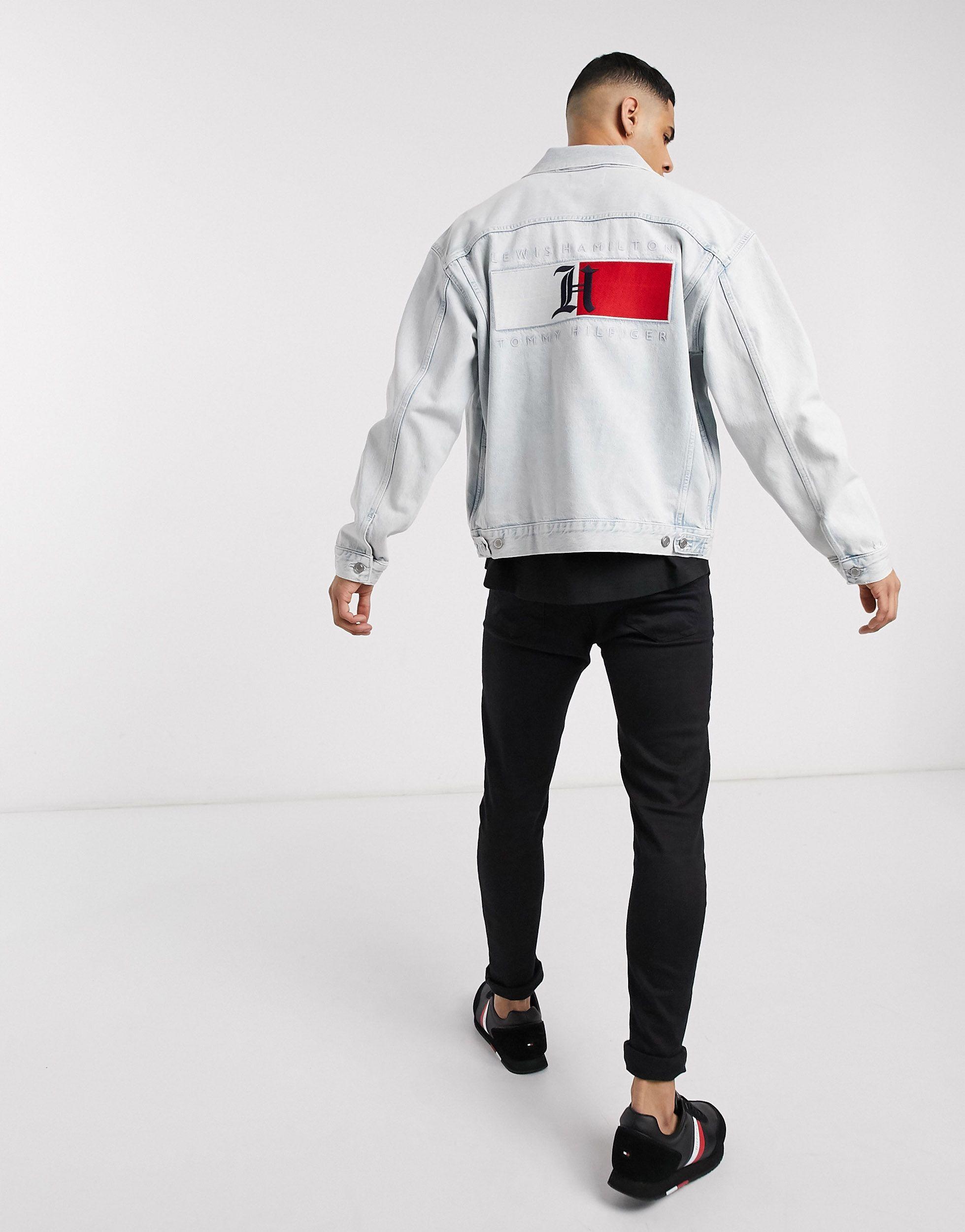 X Lewis Hamilton Capsule Veste camionneur en jean delave Indigo clair Tommy Hilfiger pour homme en coloris Bleu Lyst