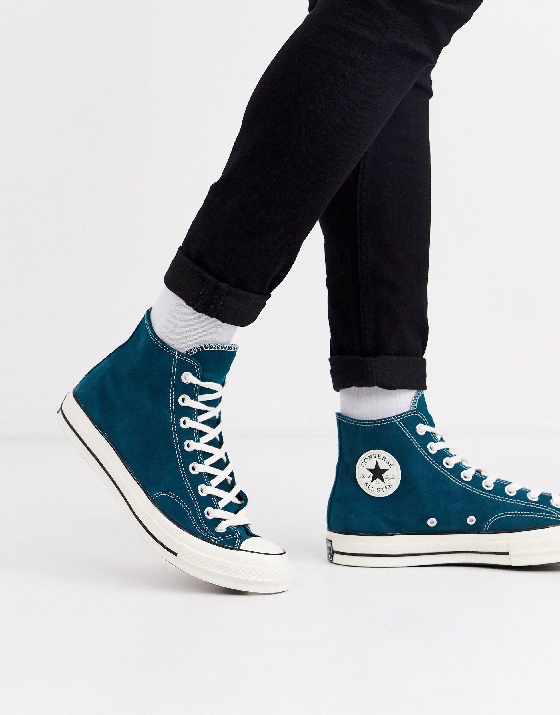 Converse Chuck Taylor Hi Suede Sneakers in Blue for Men | Lyst