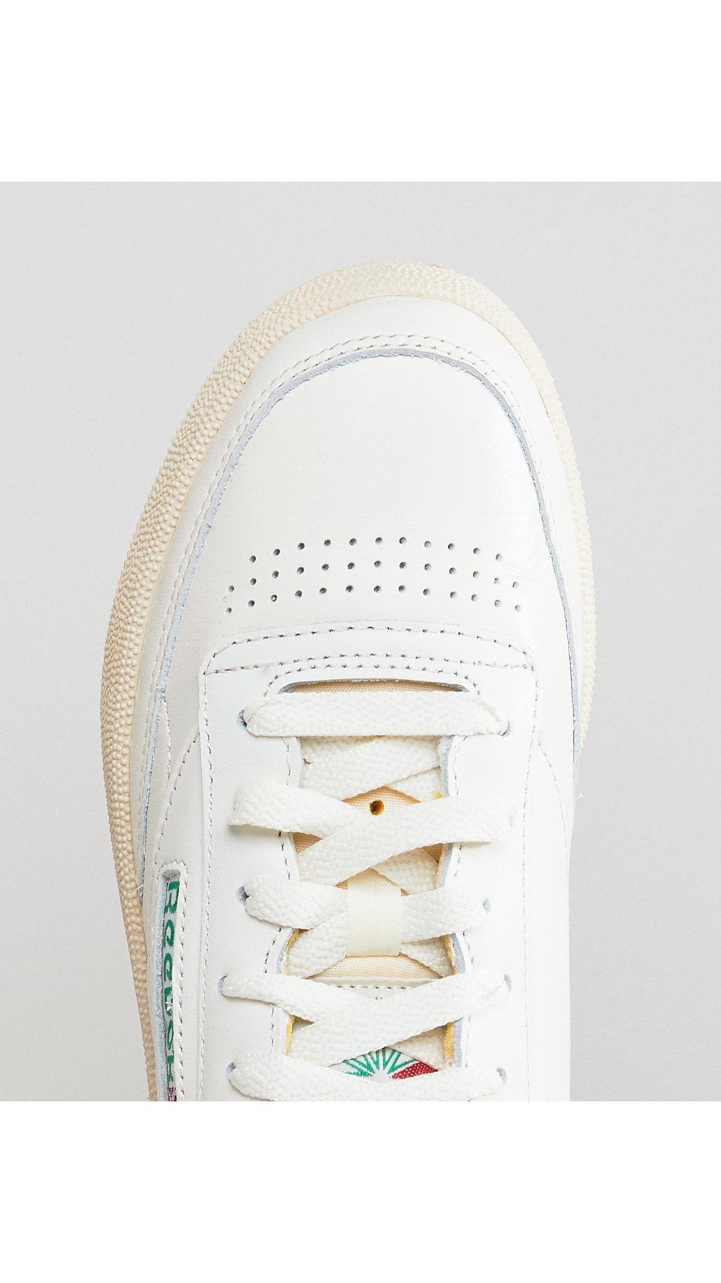 Reebok Classic Club C Vintage Trainers Chalk With Green White | Lyst UK