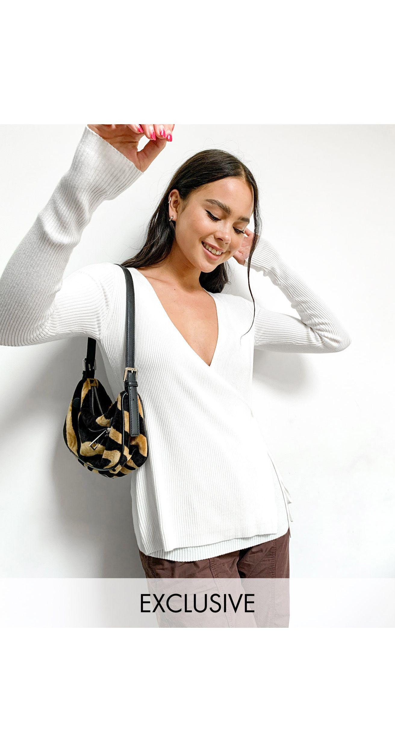 white ballet wrap cardigan