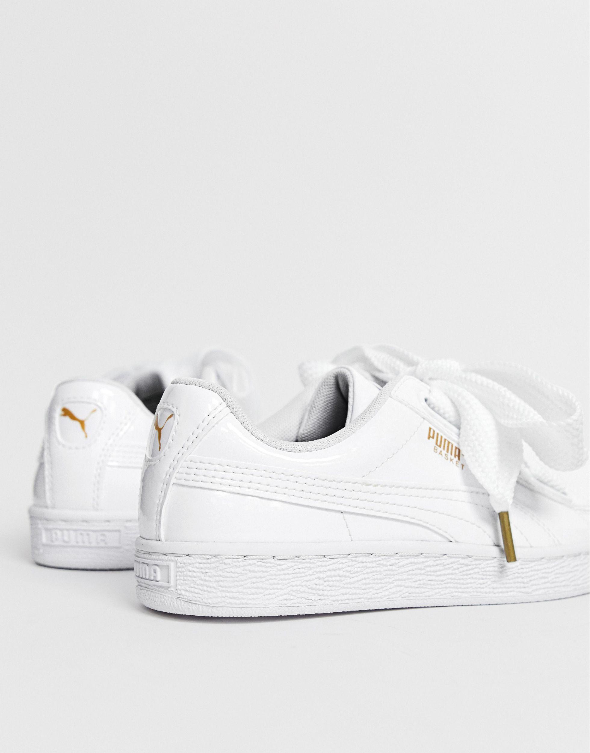 PUMA Rubber Patent Basket Heart Trainer in White - Lyst