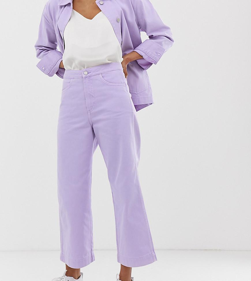 Weekday Wide Leg Cropped Jeans In Lilac in Purple | Lyst