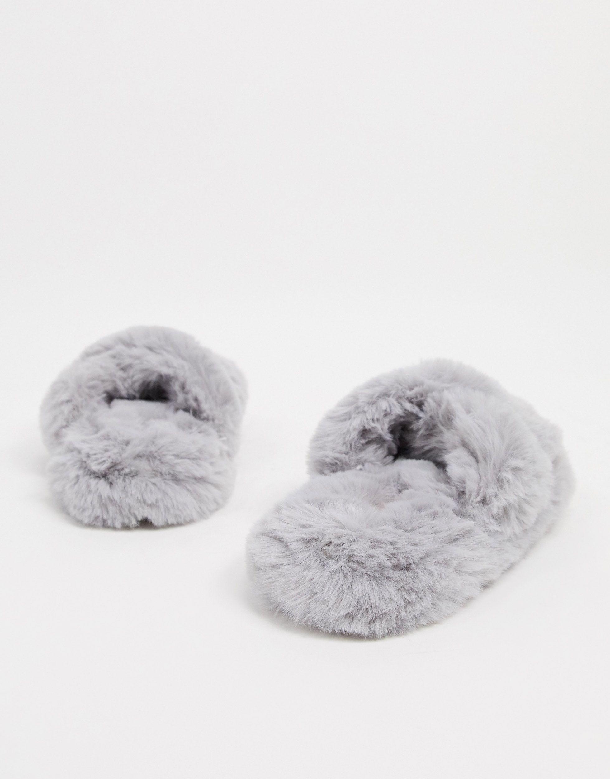 grey cross slippers