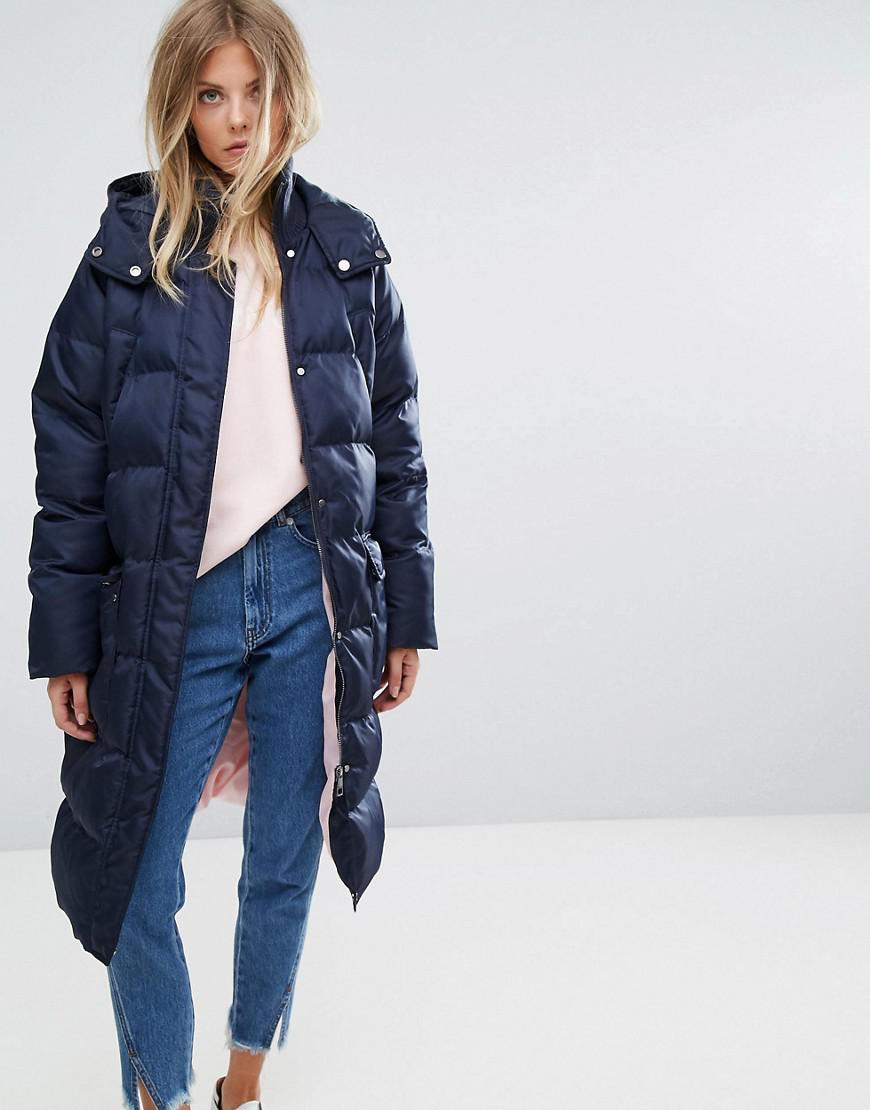 whistles longline padded shell puffer jacket