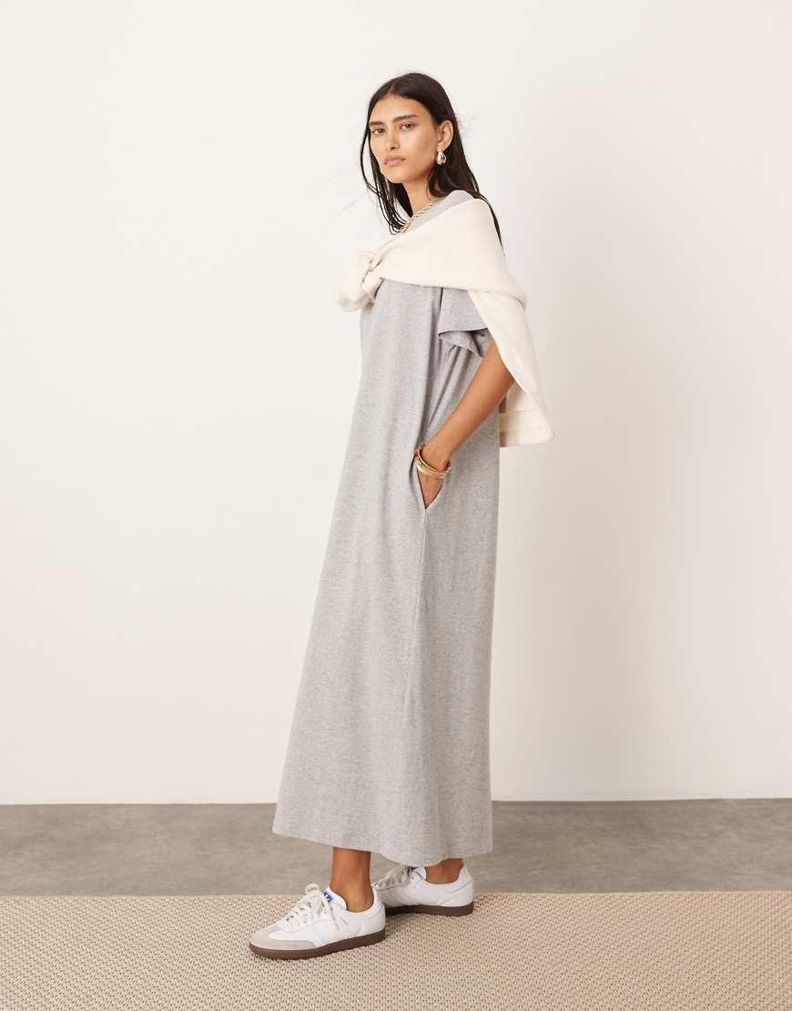 Asos White T Shirt Dress With Pockets ASOS DESIGN Satin Oversized